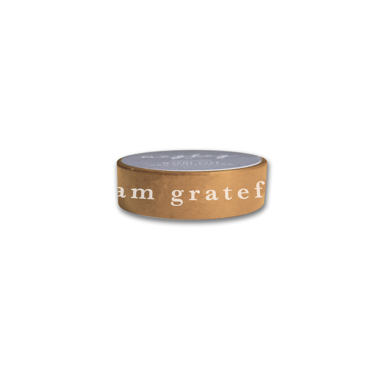 I Am Grateful Washi Tape in gold yellow, showcasing its vibrant color and design, perfect for crafting and stationery.