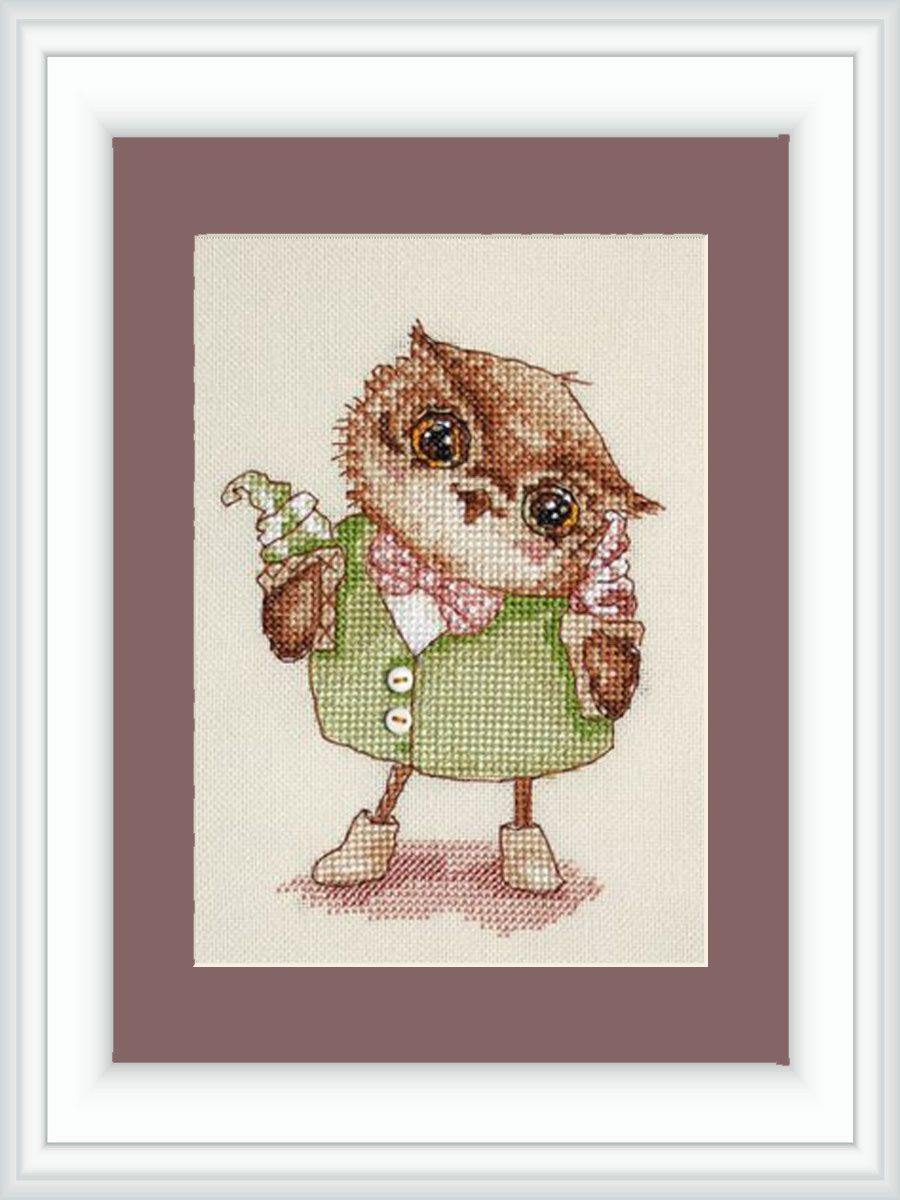 Ice Cream SV-10 Counted Cross-Stitch Kit featuring colorful threads, decorative buttons, and Zweigart fabric.