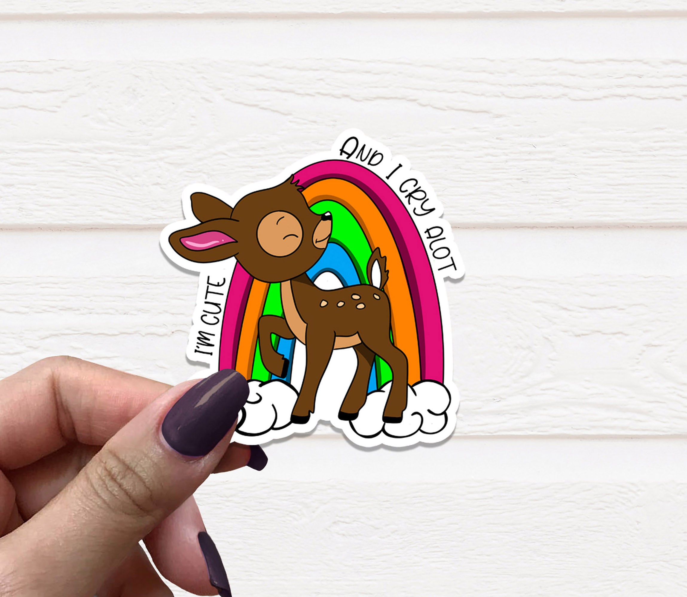 I'm Cute Vinyl Sticker featuring a playful design, perfect for personalizing various items.