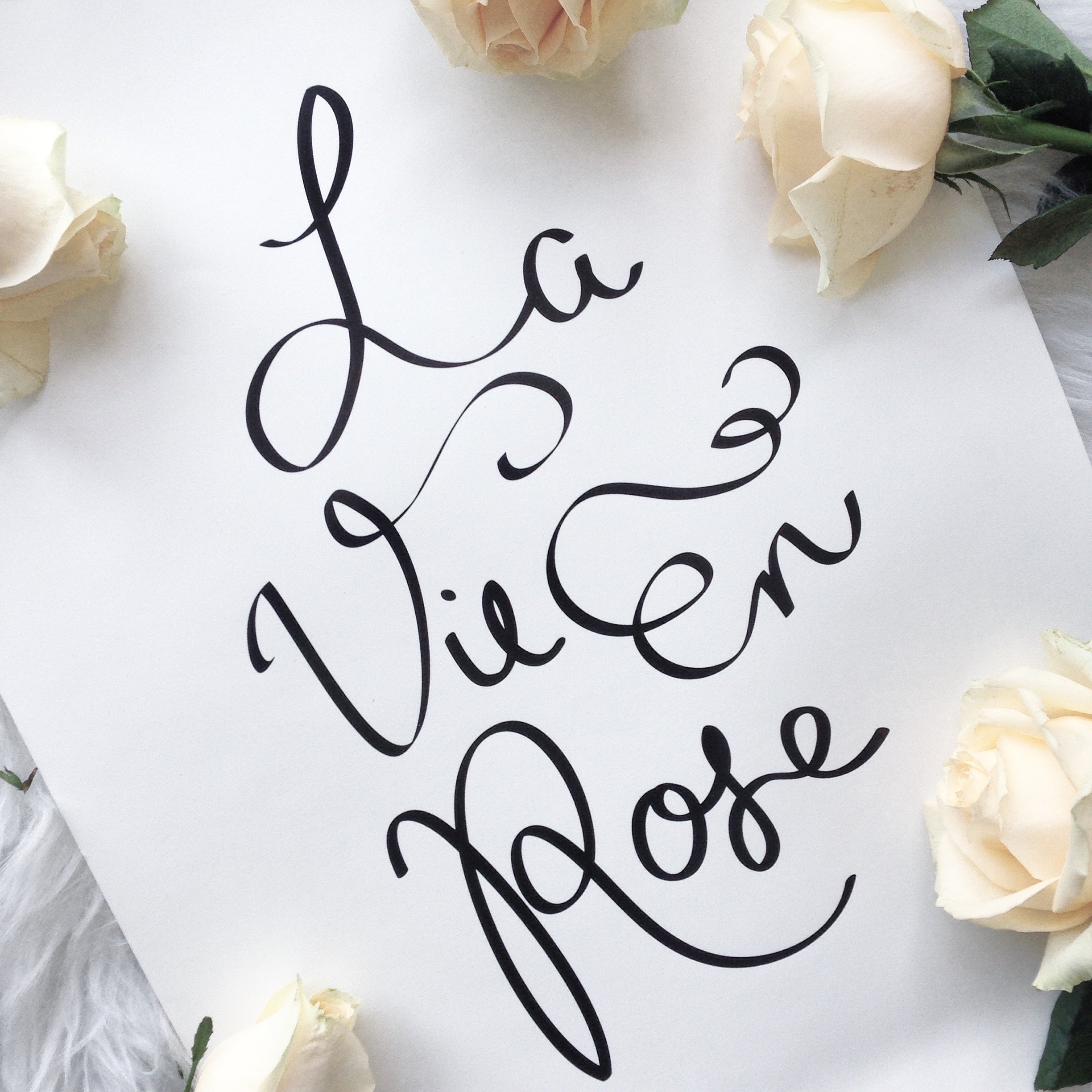 La Vie En Rose art print showcasing vibrant colors and elegant design, perfect for home or office decor.