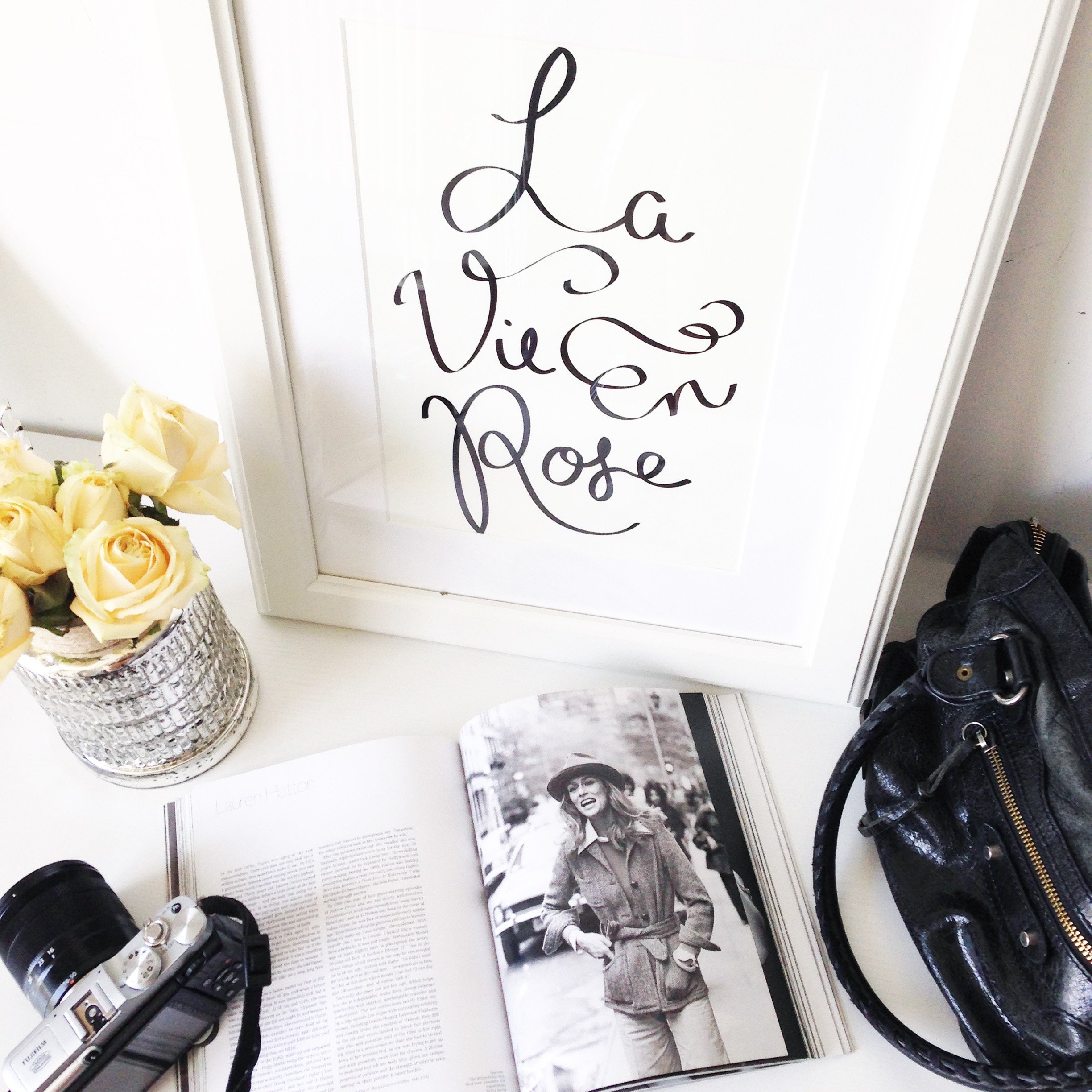 La Vie En Rose art print showcasing vibrant colors and elegant design, perfect for home or office decor.