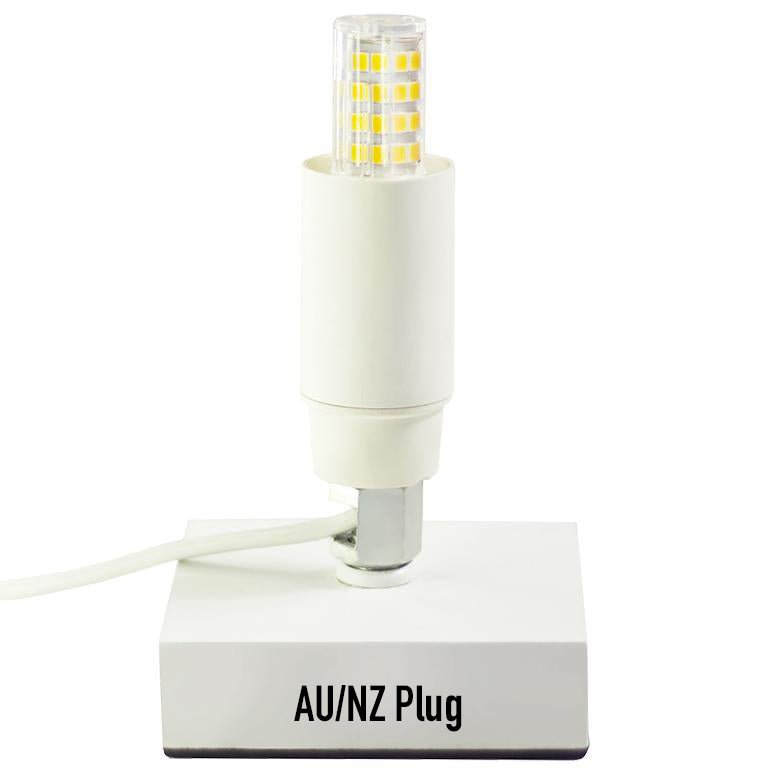 A stylish lamp accessory featuring a lamp base, LED bulb, and chord with switch, designed for dual-use models.