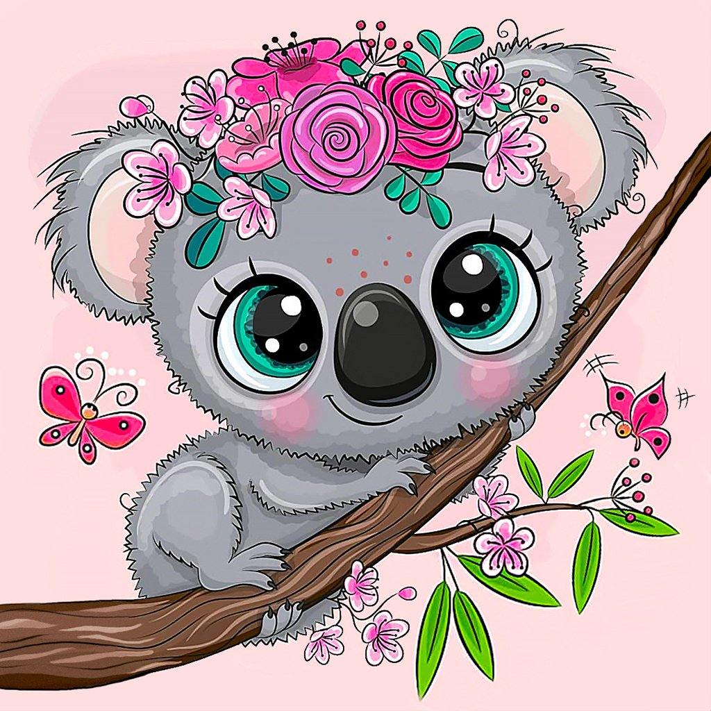 Little Koala CS2529 Crafting Spark Diamond Painting kit with square acrylic diamonds and self-adhesive canvas.