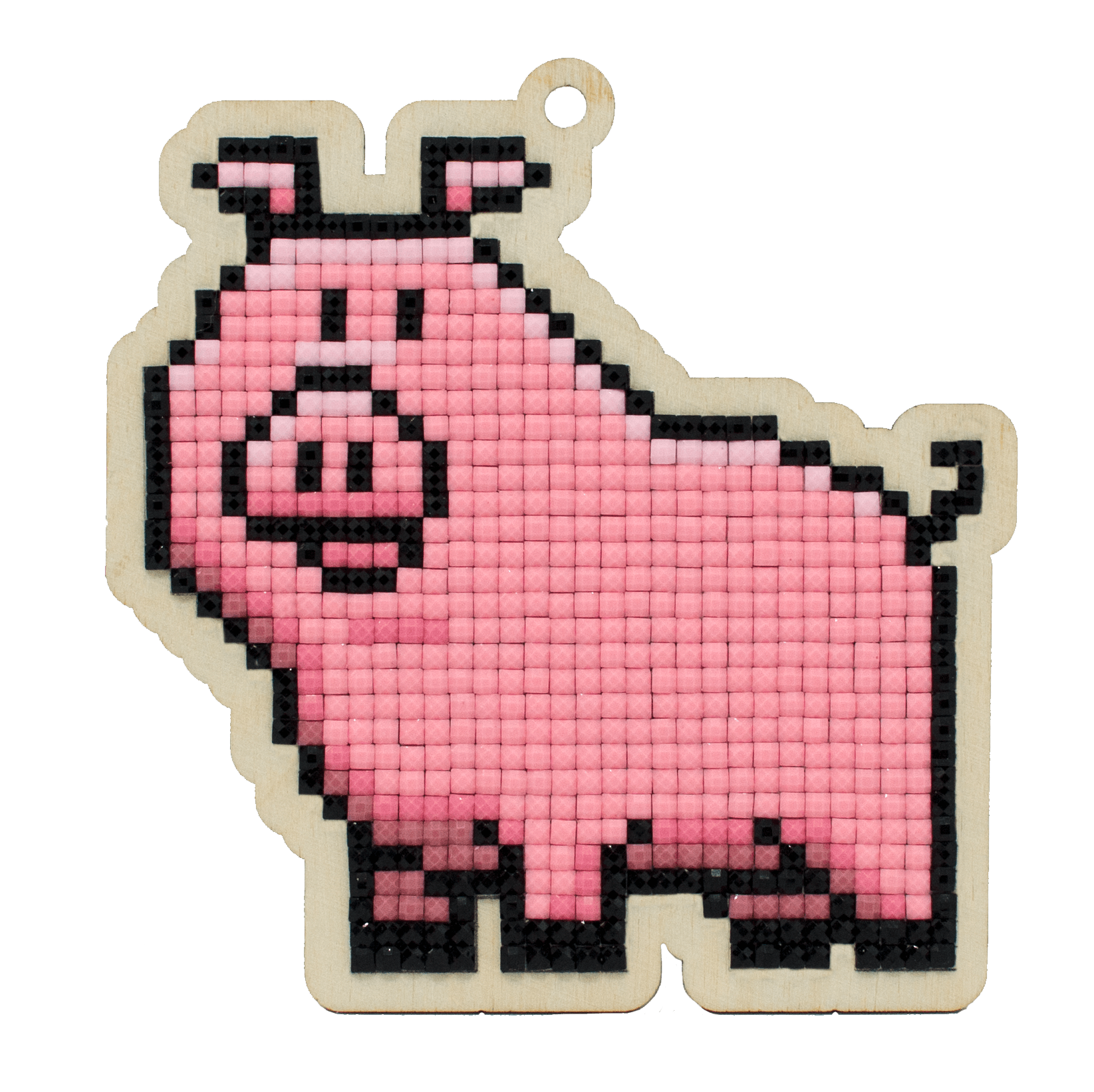 Little Pig CSw349 Diamond Painting Kit featuring colorful rhinestones on a plywood base, complete with tools and instructions.