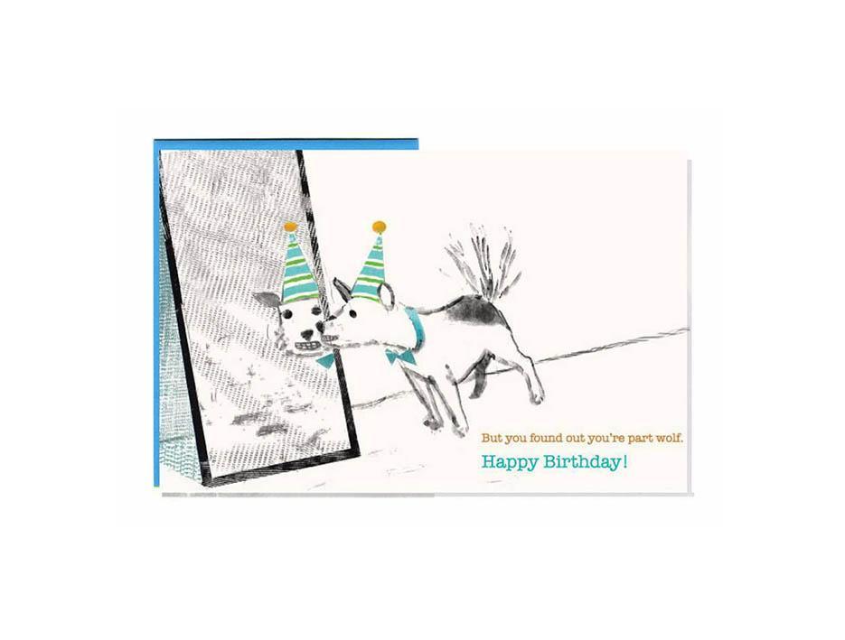 A set of 8 whimsical dog-themed birthday cards by John Littleboy, neatly packaged in a tidy box with matching envelopes.