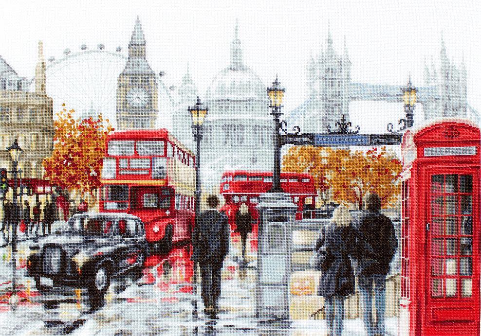 London B2376L Counted Cross-Stitch Kit featuring Aida canvas, 52 Anchor colors, and needle, designed by Richard Macneil.