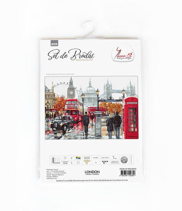 London B2376L Counted Cross-Stitch Kit featuring Aida canvas, 52 Anchor colors, and needle, designed by Richard Macneil.