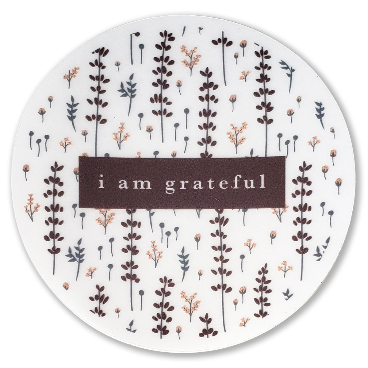 Lovely Lavender 3-inch clear gratitude sticker featuring a simple design to inspire appreciation and joy.