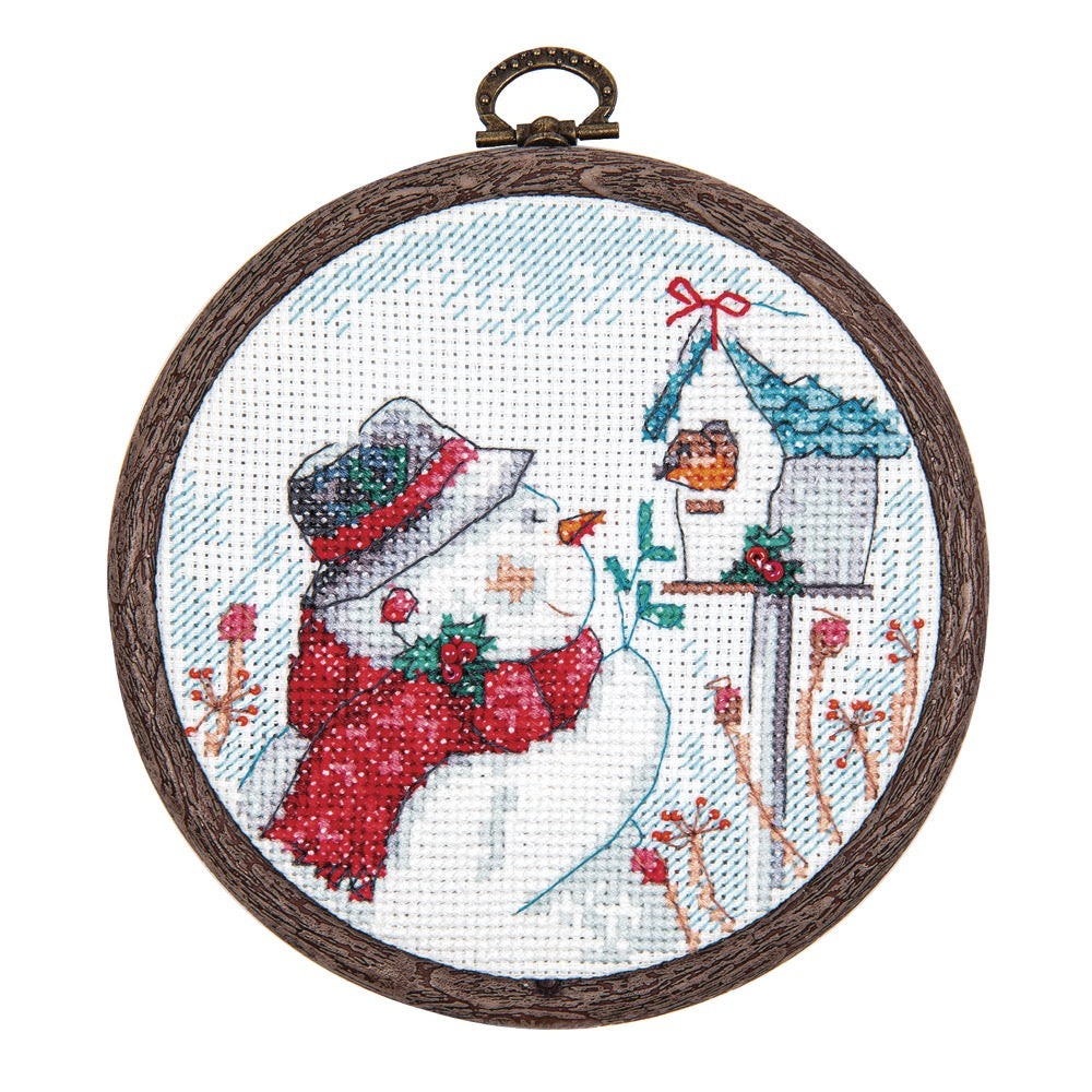 M-505C Counted Cross Stitch Kit featuring New Year Stories design, includes fabric, floss, beads, and needles.