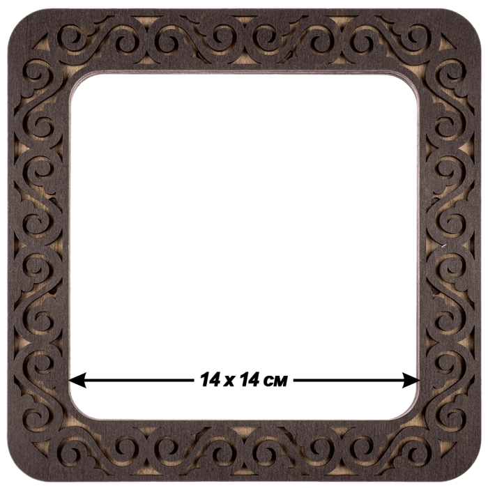 Magnetic embroidery frame FLMP-005, 14x14 cm, wooden design for various flat surfaces.