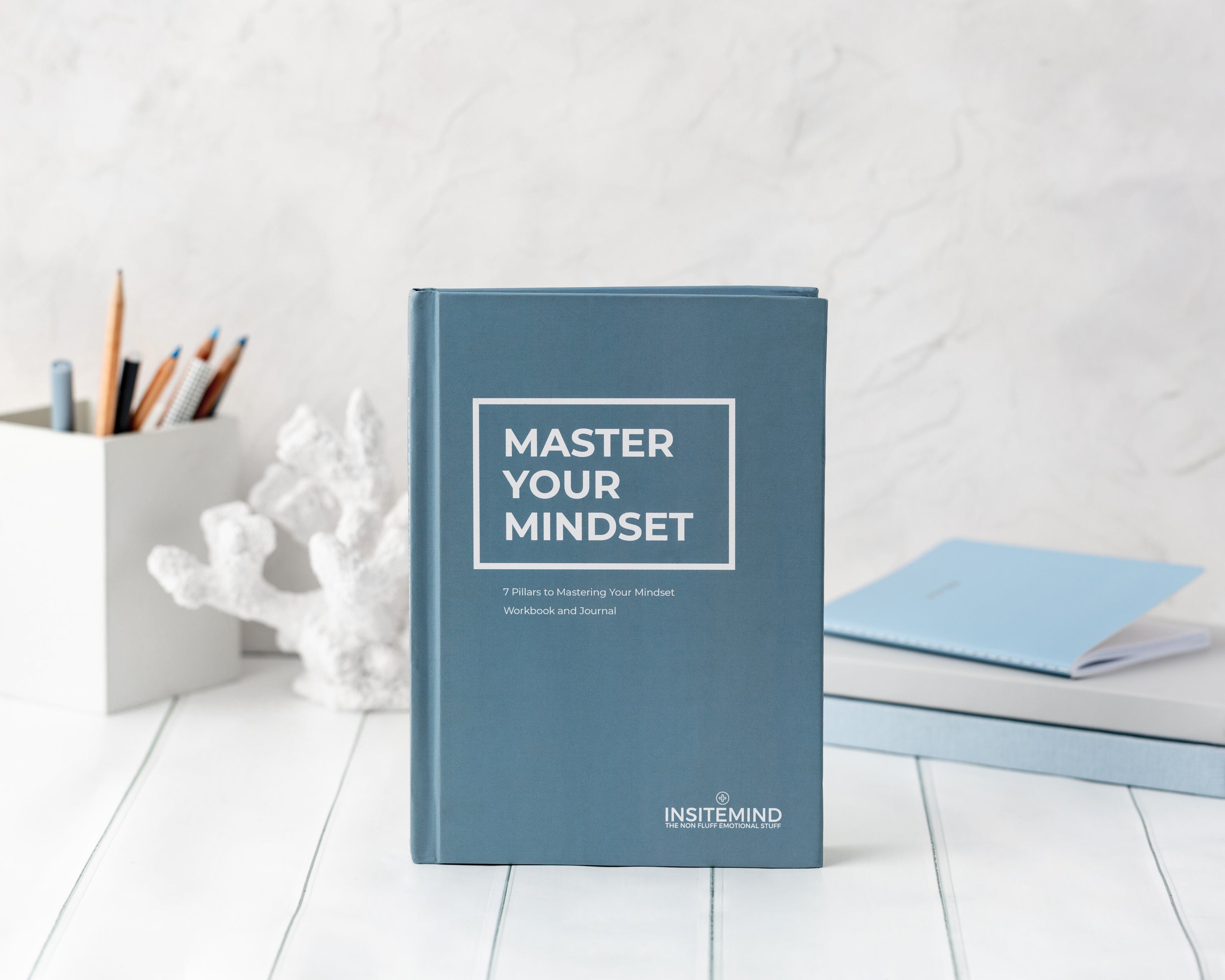 Master Your Mindset Workbook & Journal, A5 hardcover with 130 pages for personal development and goal setting.