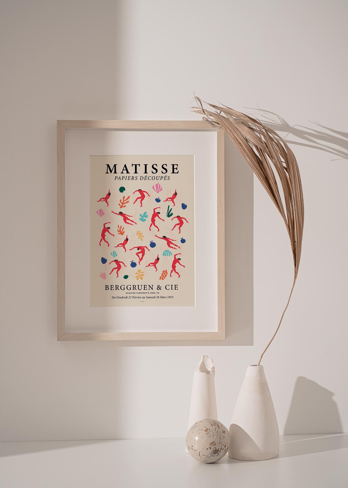 A vibrant art print from the Matisse Figures Forms collection, showcasing colorful shapes and figures inspired by Henri Matisse's innovative paper cutouts.