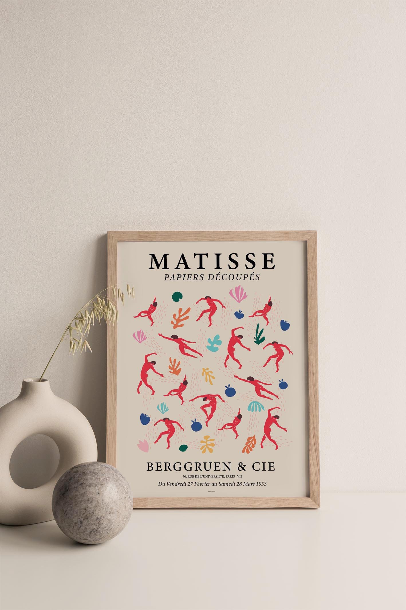 A vibrant art print from the Matisse Figures Forms collection, showcasing colorful shapes and figures inspired by Henri Matisse's innovative paper cutouts.