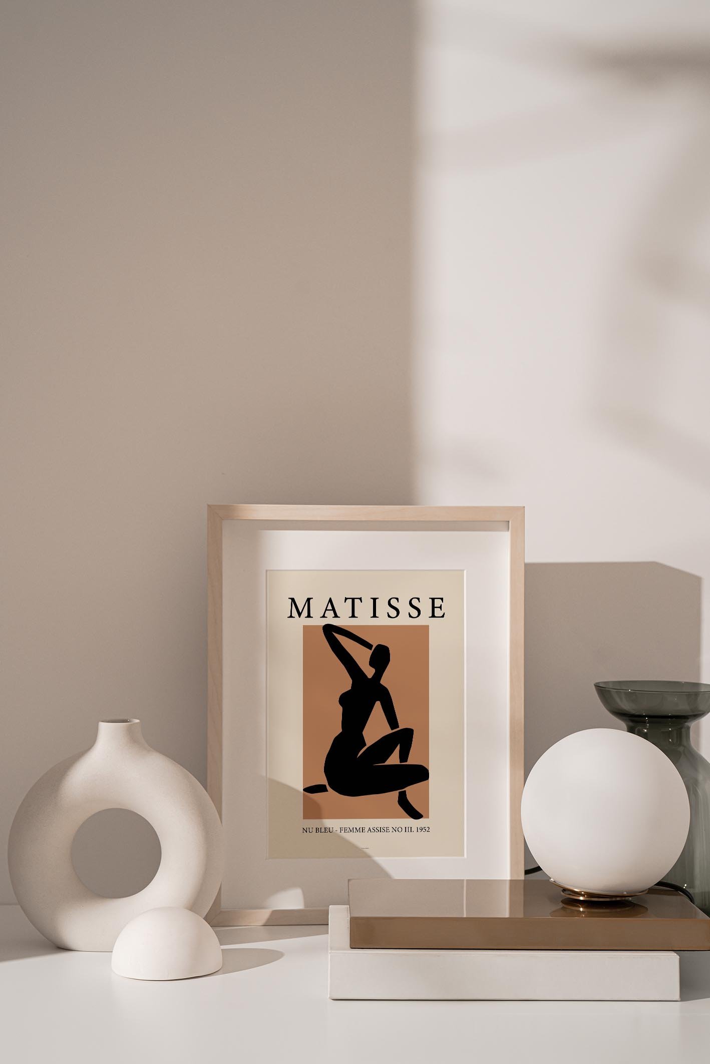 Matisse Nude Poster featuring colorful paper-cut shapes inspired by Henri Matisse's unique artistic style.