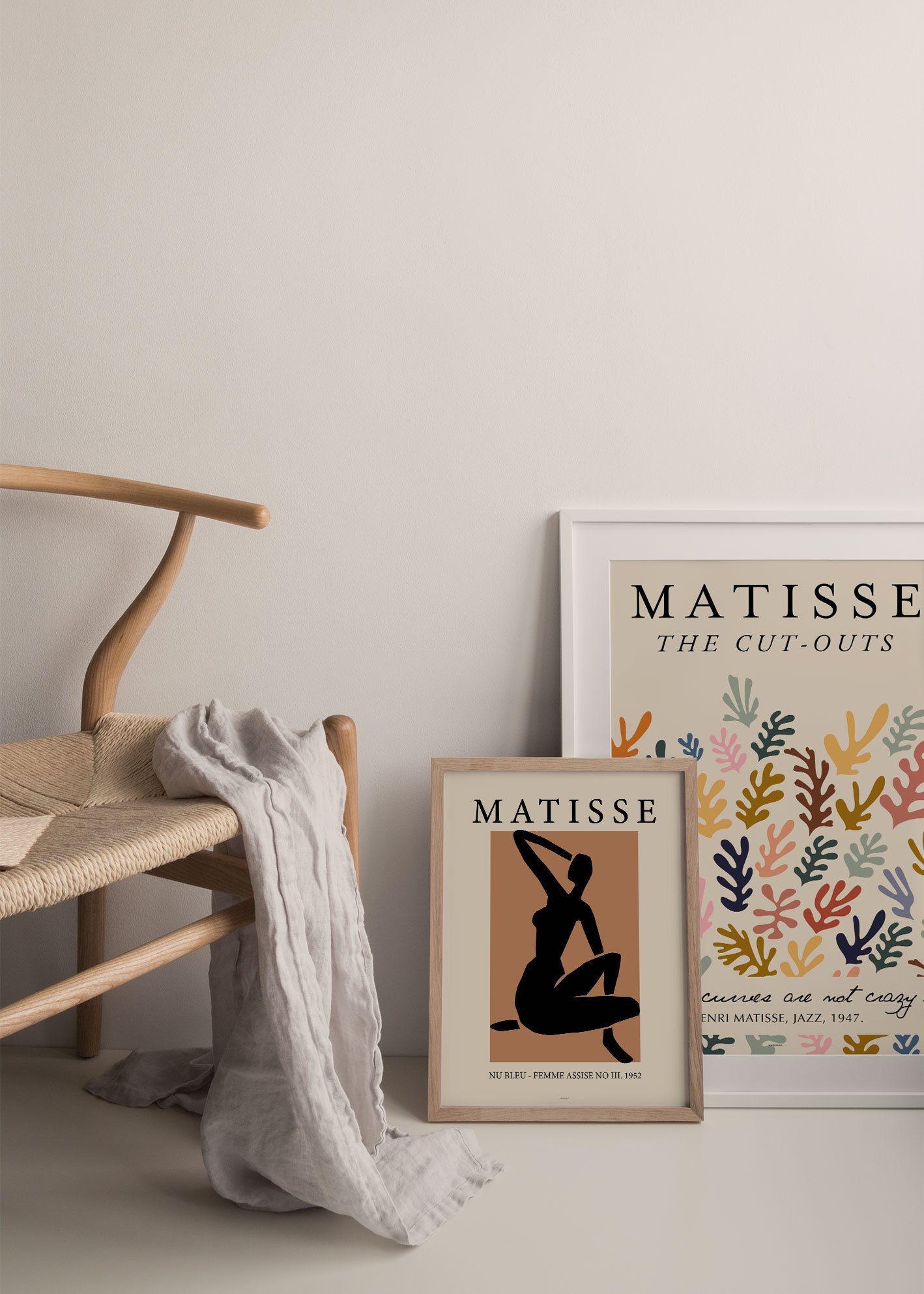 Matisse Nude Poster featuring colorful paper-cut shapes inspired by Henri Matisse's unique artistic style.