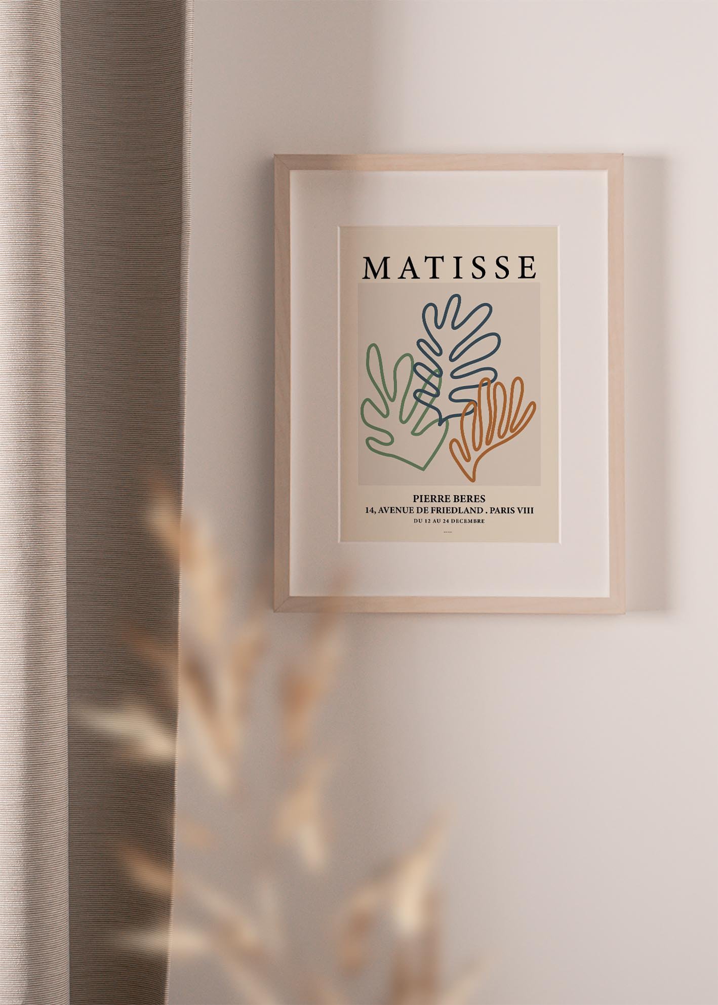 A vibrant art print from the Matisse Outlines collection, showcasing colorful paper cutouts inspired by Henri Matisse's innovative style.