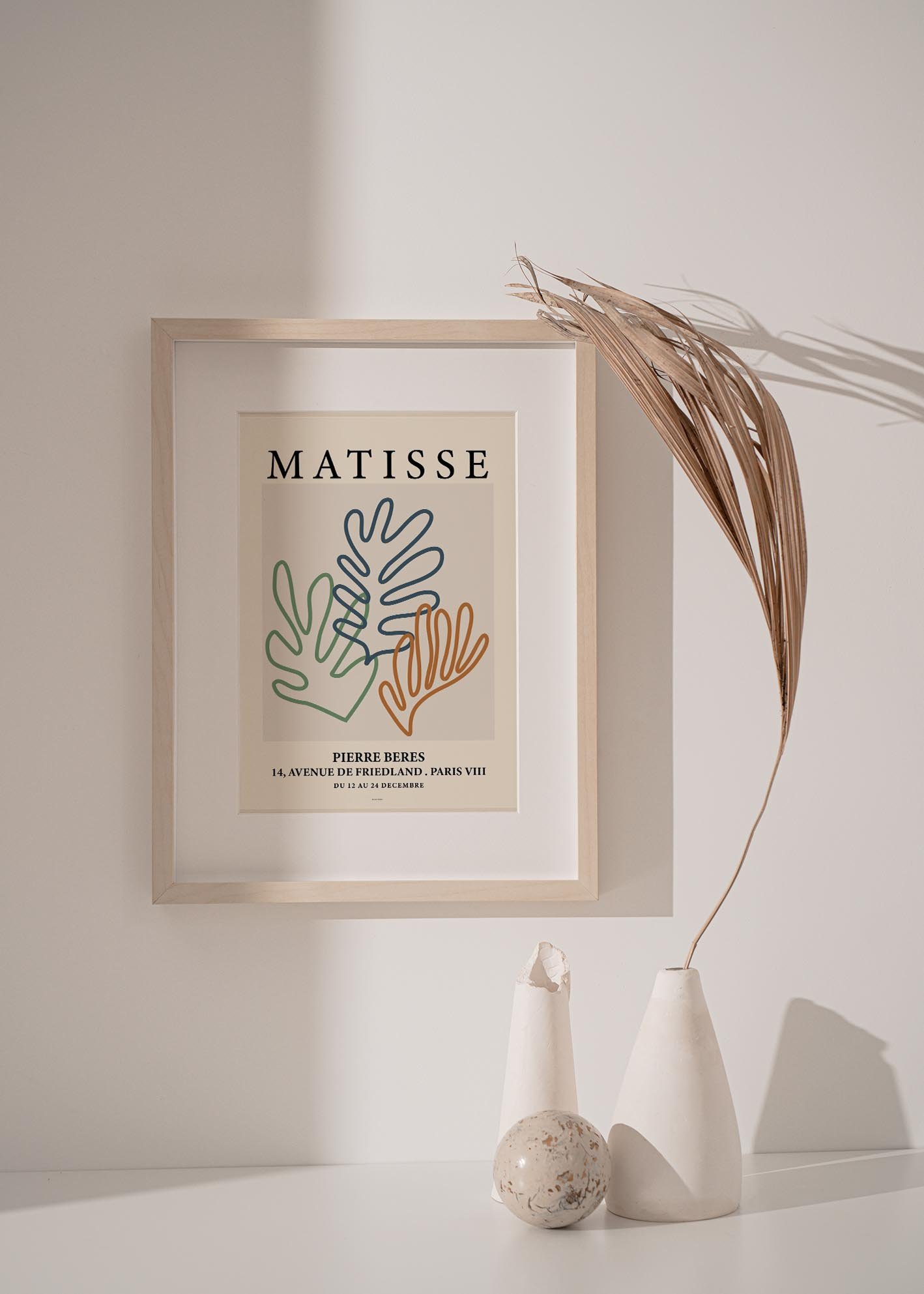 A vibrant art print from the Matisse Outlines collection, showcasing colorful paper cutouts inspired by Henri Matisse's innovative style.