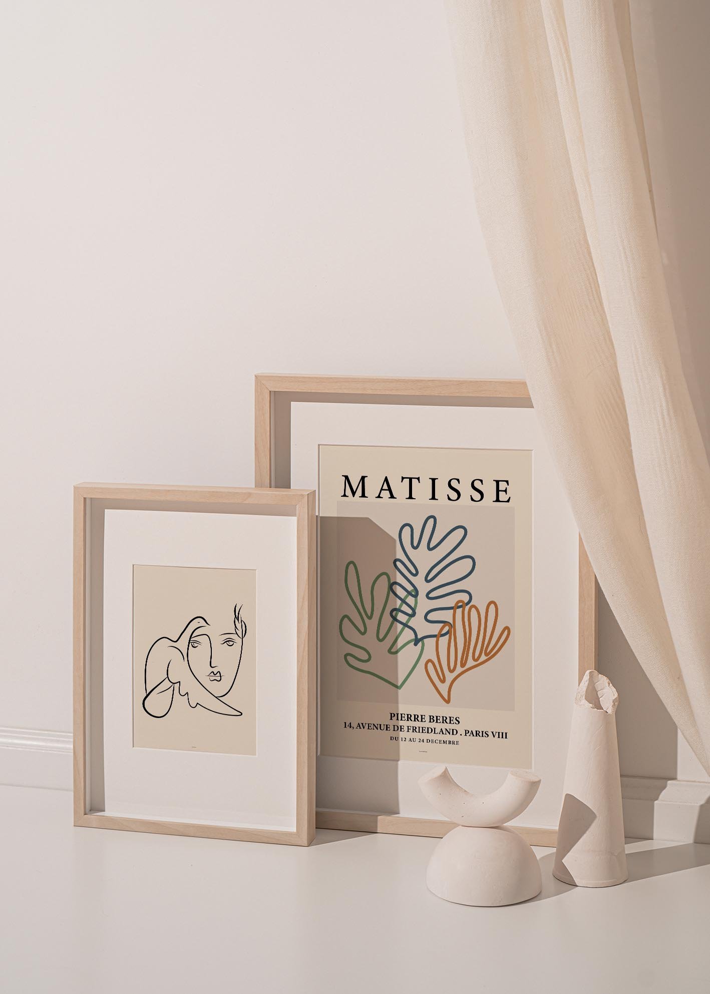 A vibrant art print from the Matisse Outlines collection, showcasing colorful paper cutouts inspired by Henri Matisse's innovative style.