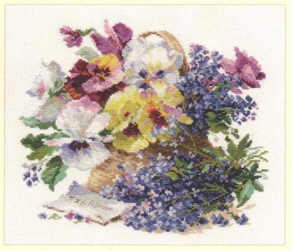 Message for the Beloved 2-24 Cross-stitch kit featuring white Aida fabric, colorful threads, and an embroidery needle.