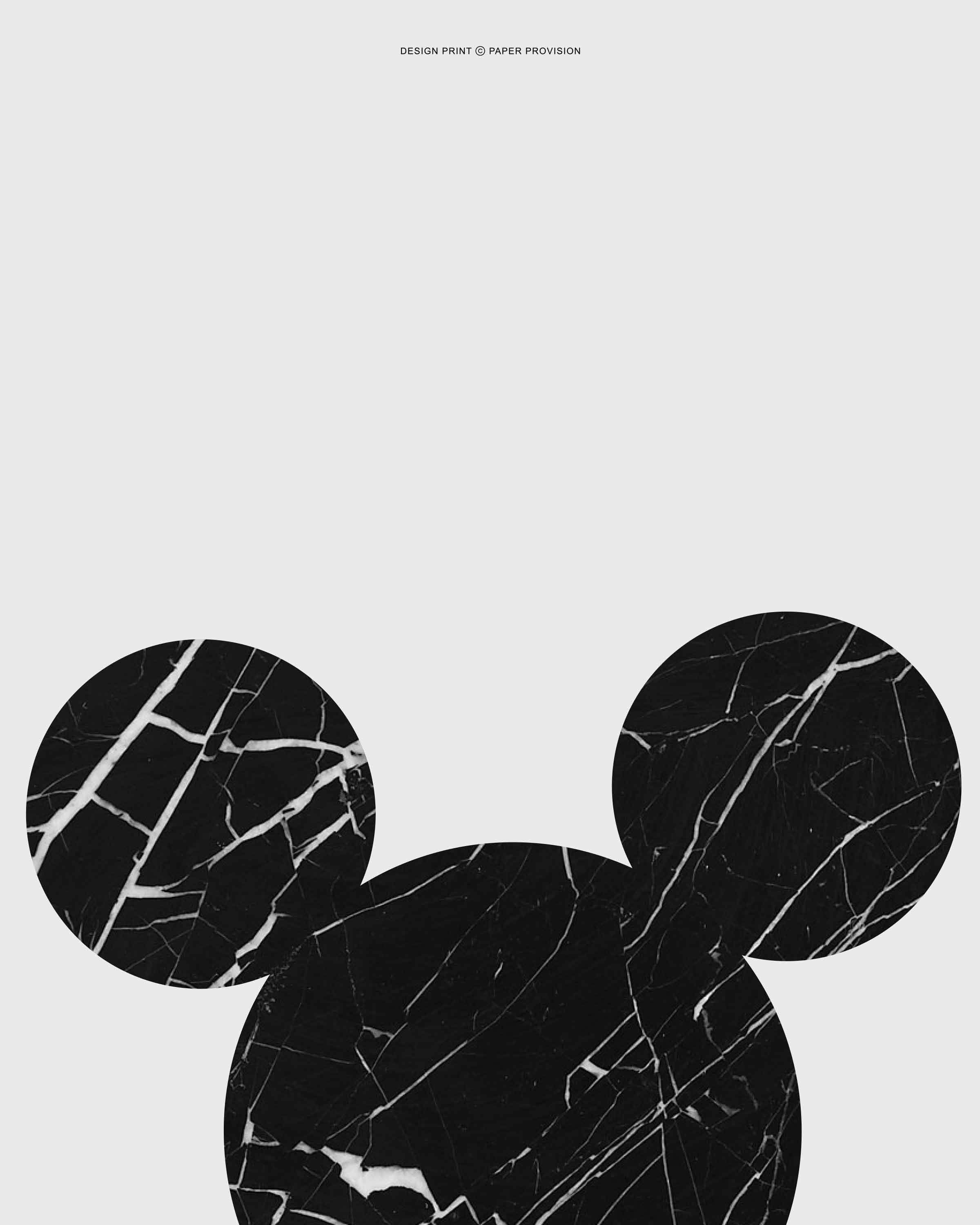 Black marble Mickey Mouse silhouette