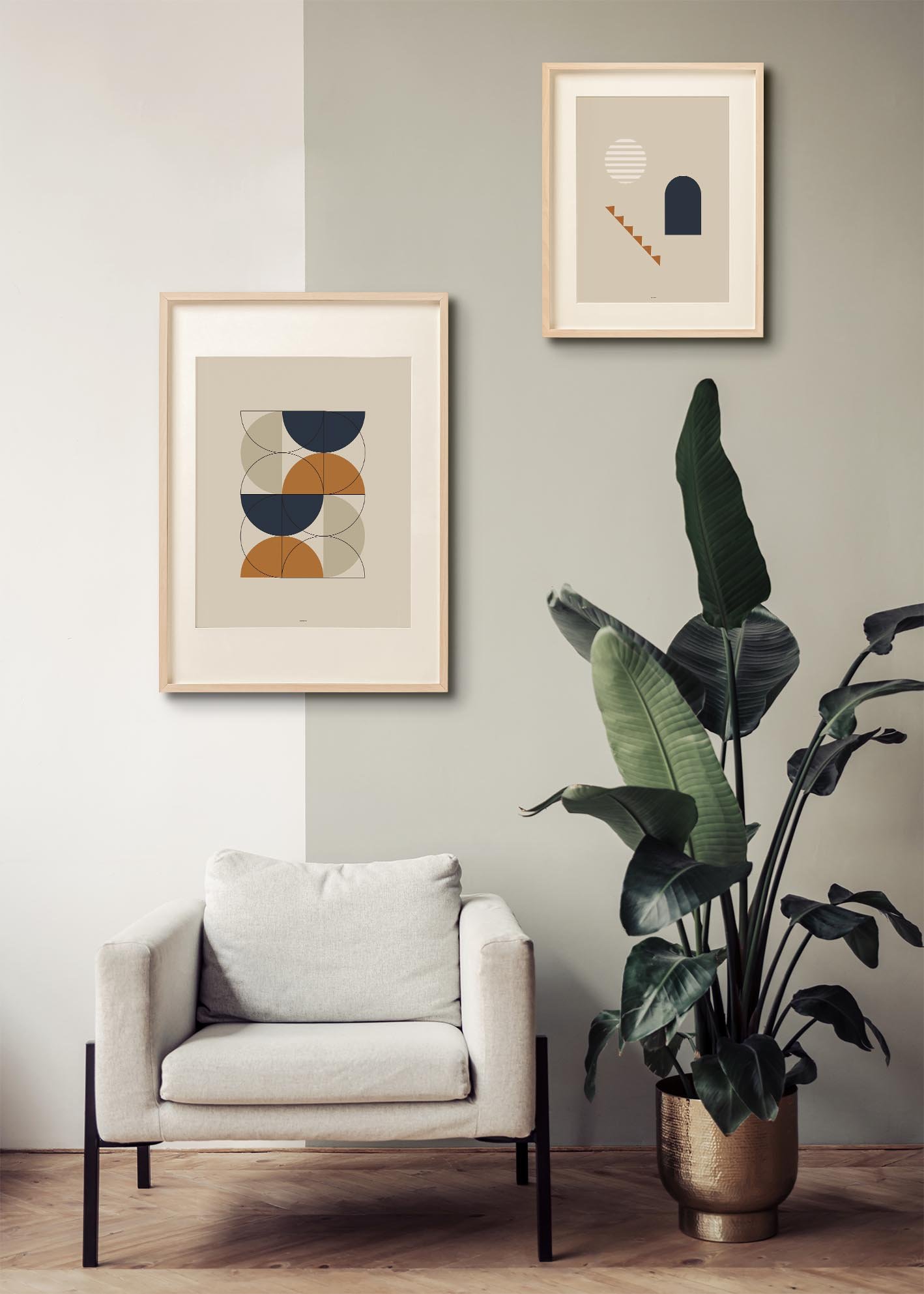 Mid Century Circles I art print featuring vibrant colors and intricate designs, perfect for home decor.