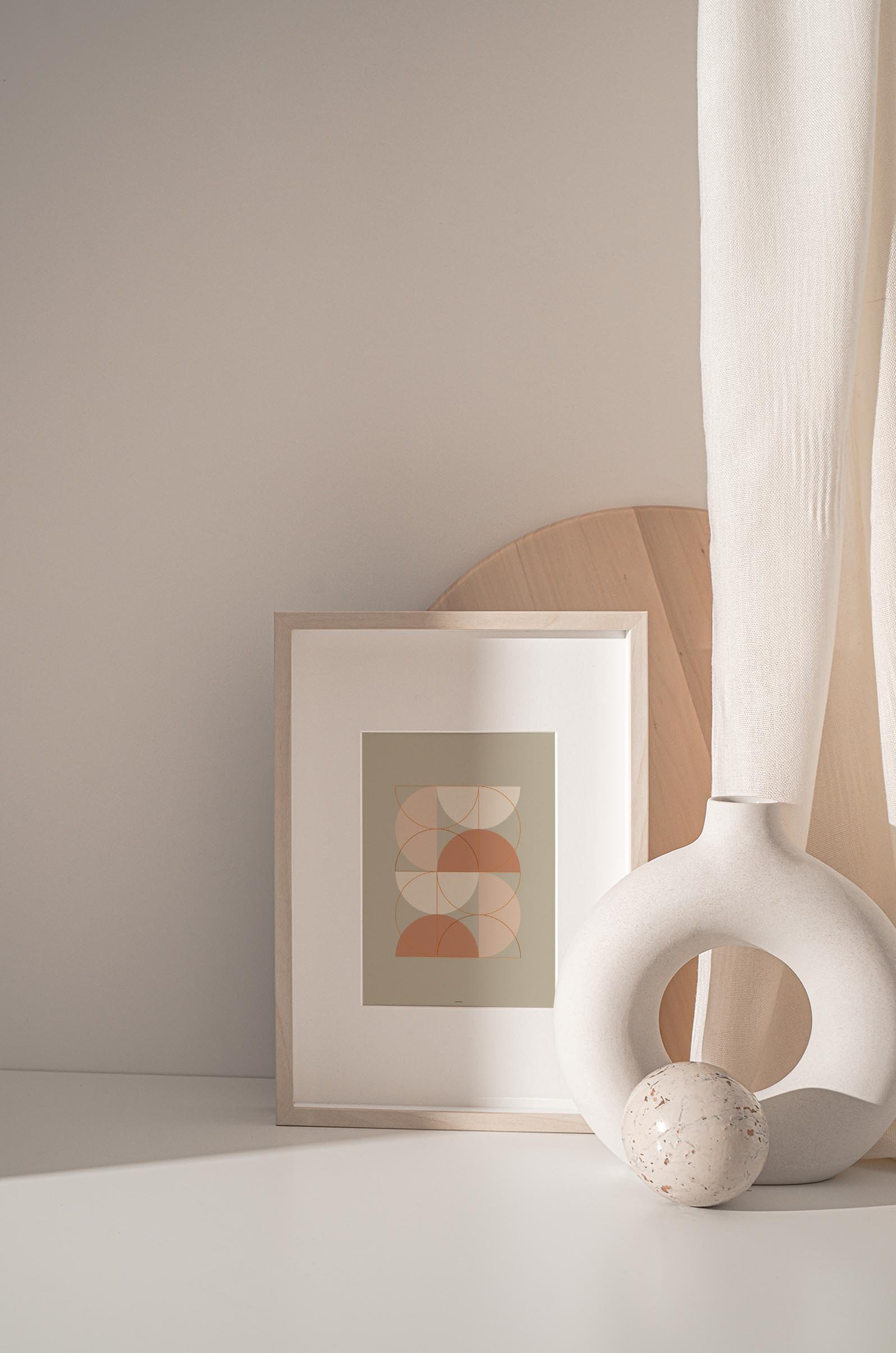 Mid Century Circles II art print featuring vibrant colors and intricate designs, perfect for home decor.