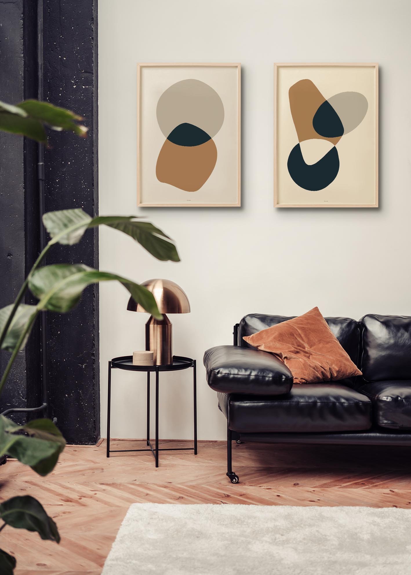 Mid Century Organic Forms II art print showcasing organic shapes and vibrant colors, perfect for home decor.