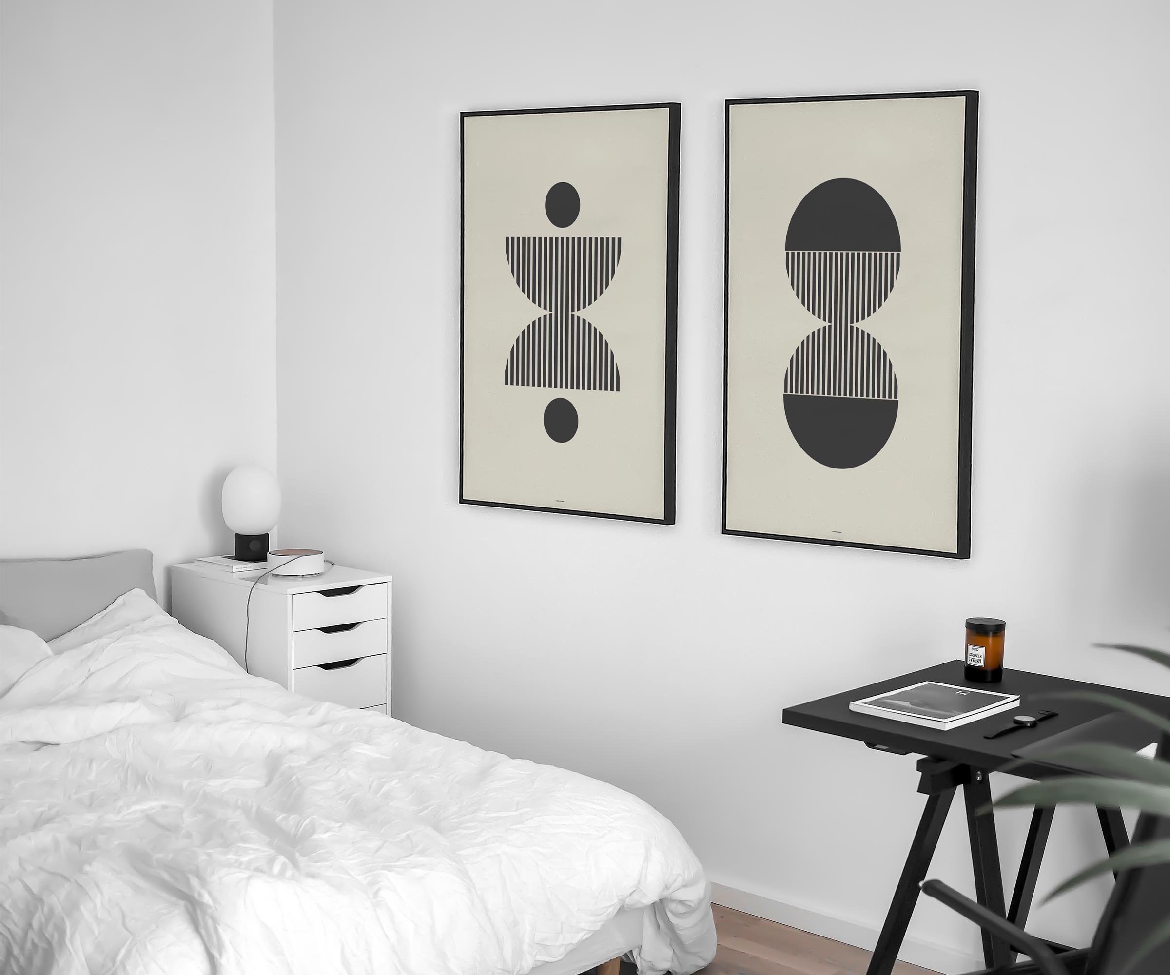 Mid Century Shapes 1 art print featuring vibrant colors and intricate geometric designs, perfect for modern home decor.