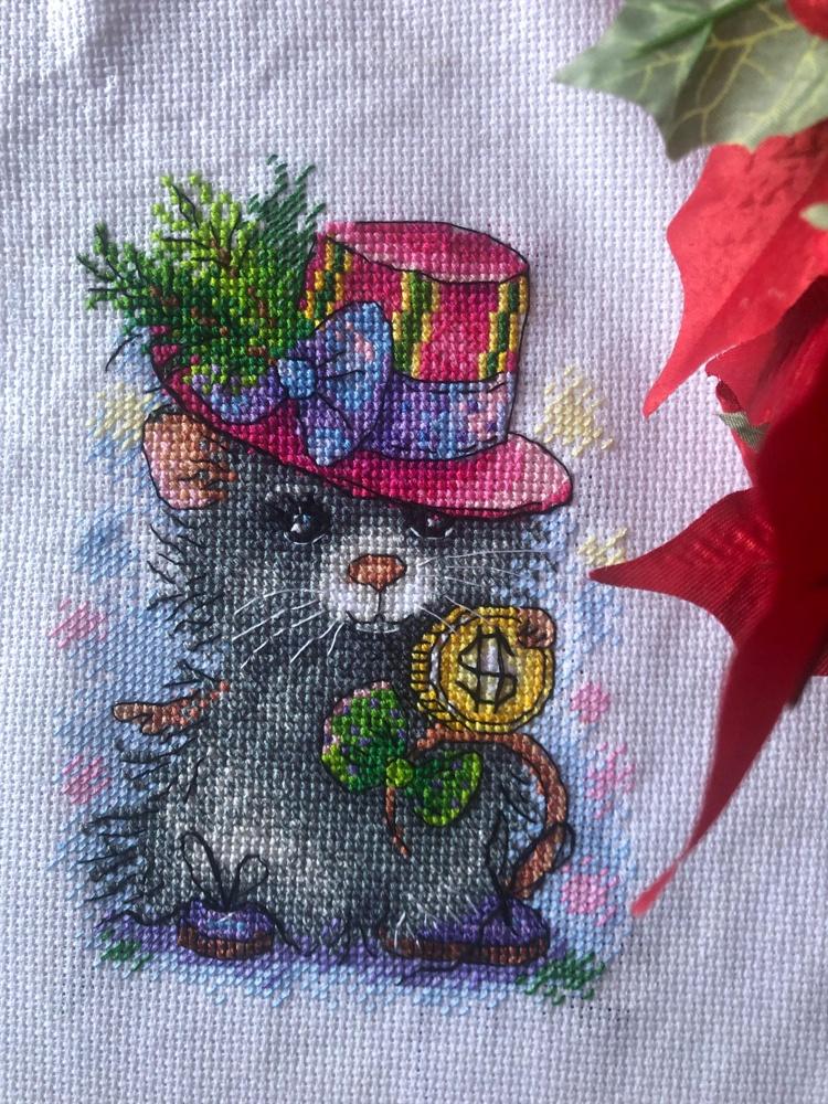 Money Mouse SM-429 Counted Cross-Stitch Kit featuring Aida canvas, colorful threads, and design chart.