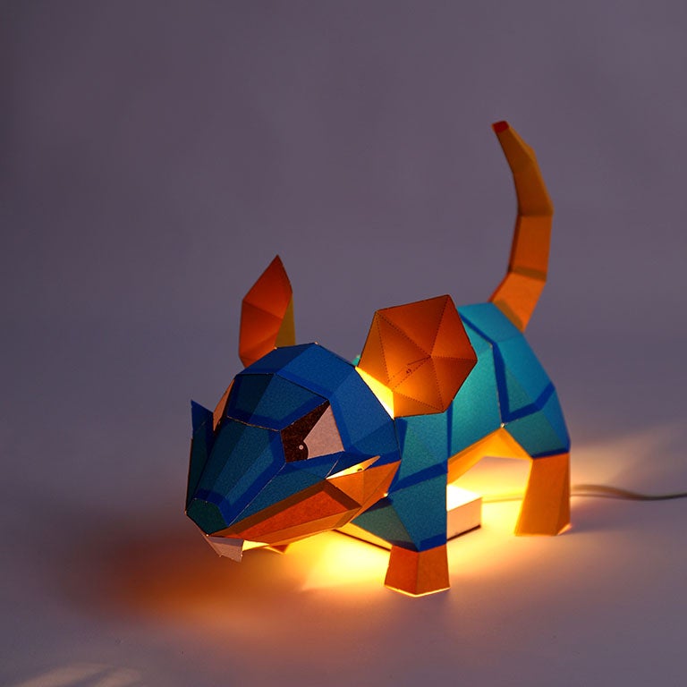 3D Paper Mouse Lamp Model made from premium origami paper, showcasing its intricate design and charming features.