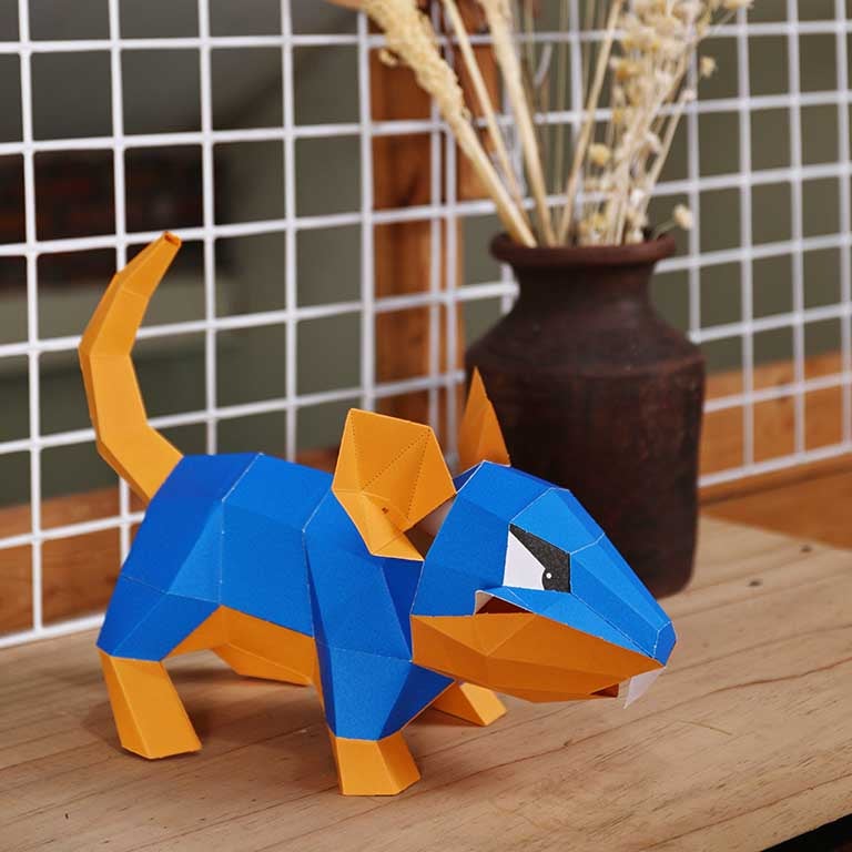 3D Paper Mouse Lamp Model made from premium origami paper, showcasing its intricate design and charming features.