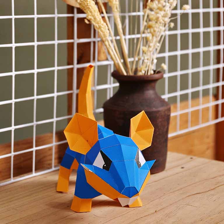 3D Paper Mouse Lamp Model made from premium origami paper, showcasing its intricate design and charming features.