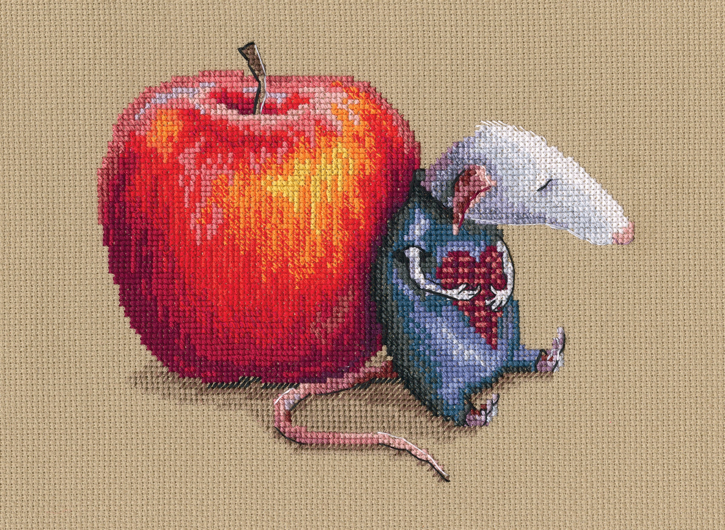 Mouse in Love M799 Counted Cross Stitch Kit featuring a charming design with vibrant colors and high-quality materials.