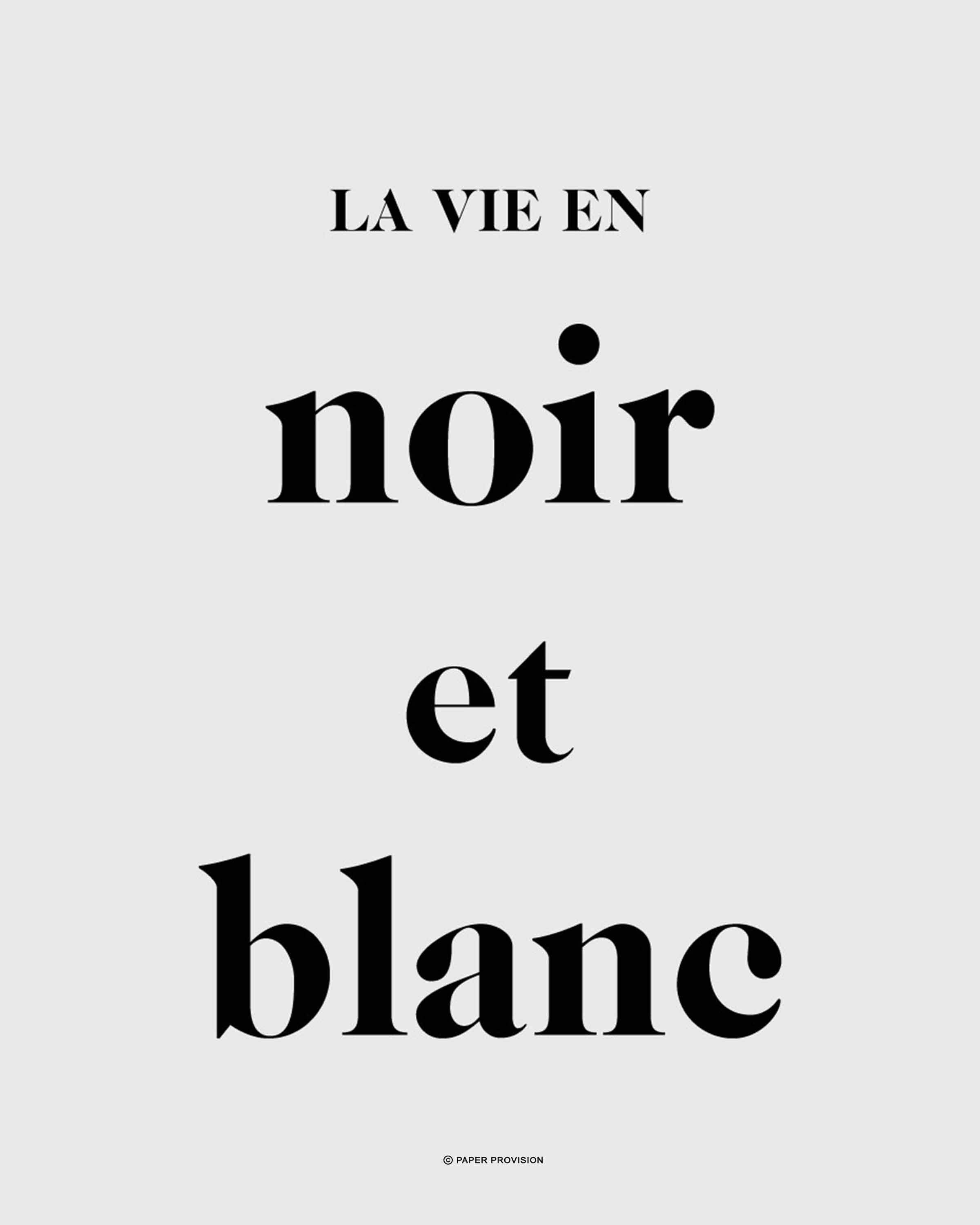 Noir Et Blanc art print showcasing elegant monochrome design on high-quality stock.