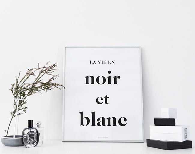 Noir Et Blanc art print showcasing elegant monochrome design on high-quality stock.