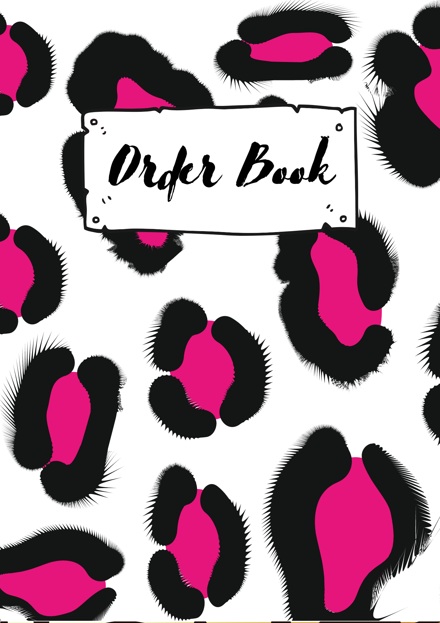 A5 Order Book featuring 23 animal print cover designs, showcasing vibrant and stylish laminated covers.