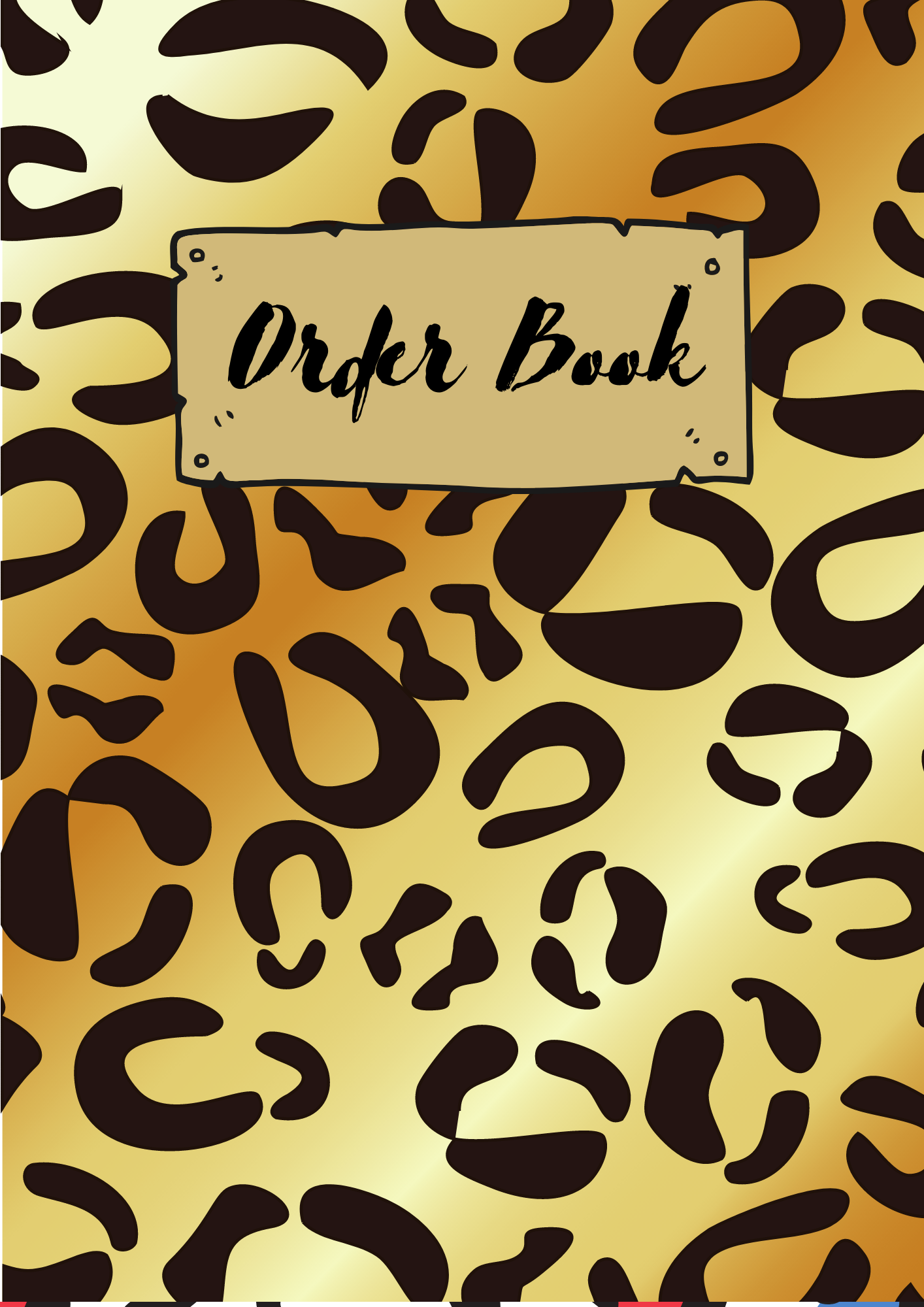 A5 Order Book featuring 23 animal print cover designs, showcasing vibrant and stylish laminated covers.