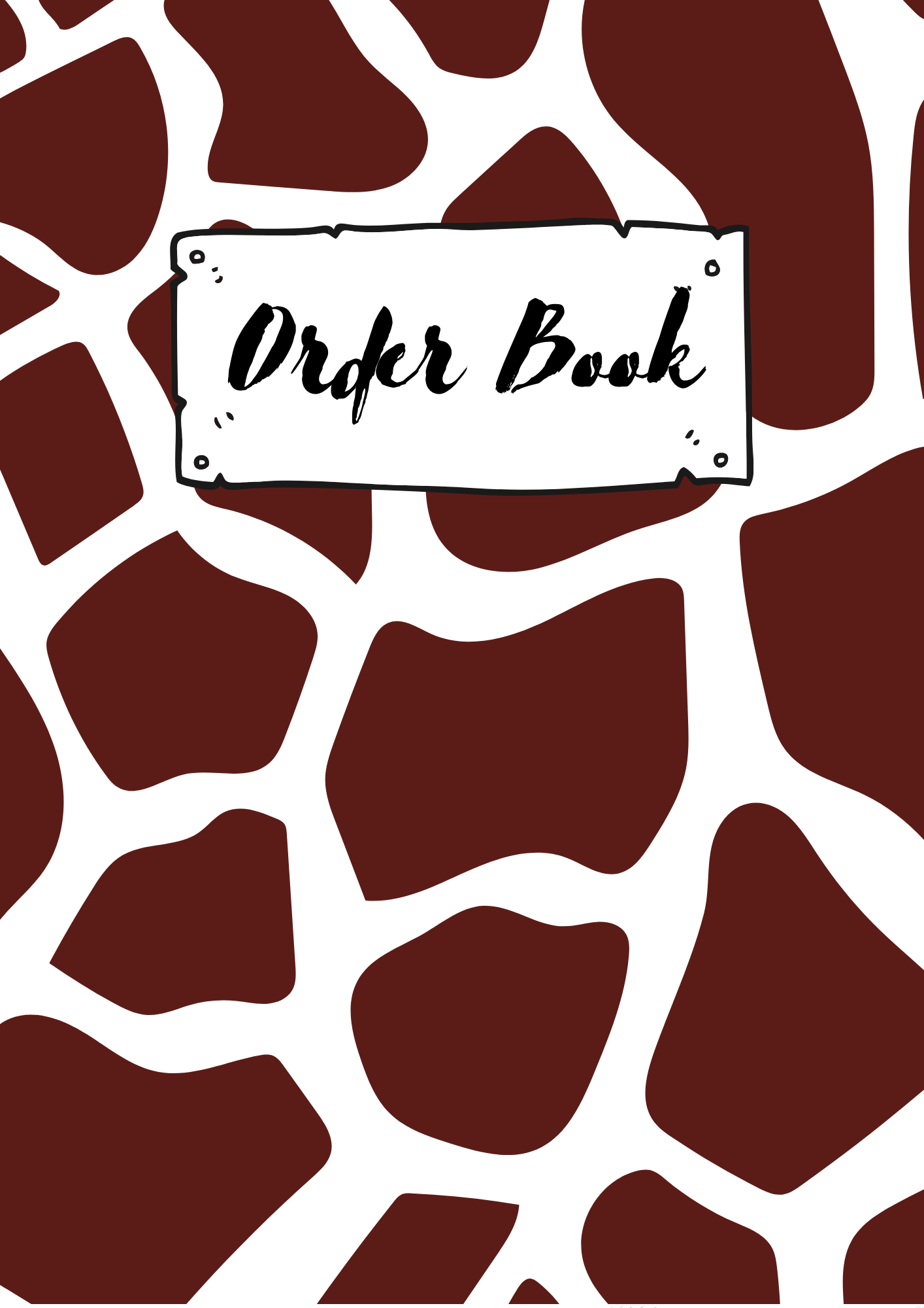 A5 Order Book featuring 23 animal print cover designs, showcasing vibrant and stylish laminated covers.