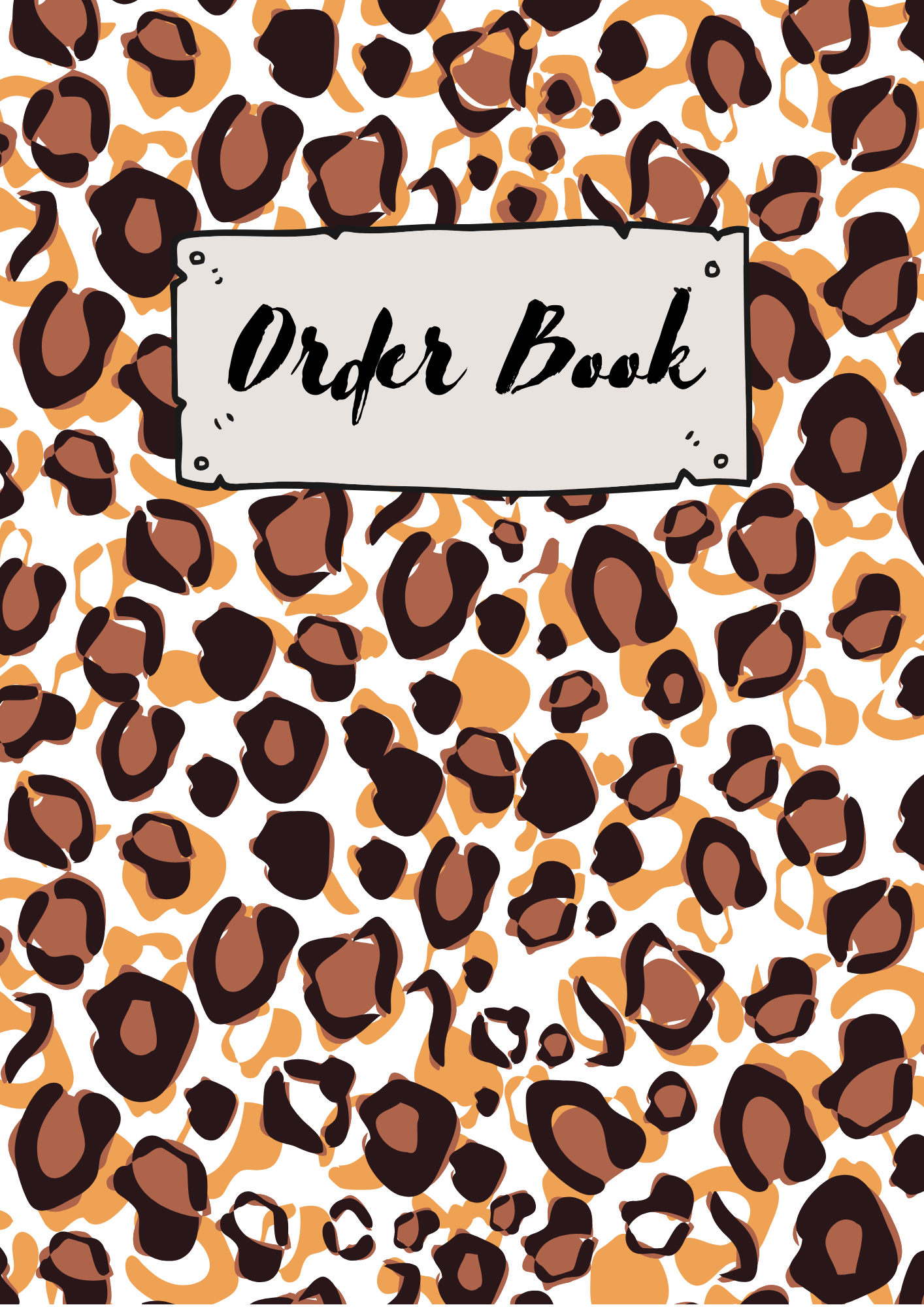 A5 Order Book featuring 23 animal print cover designs, showcasing vibrant and stylish laminated covers.