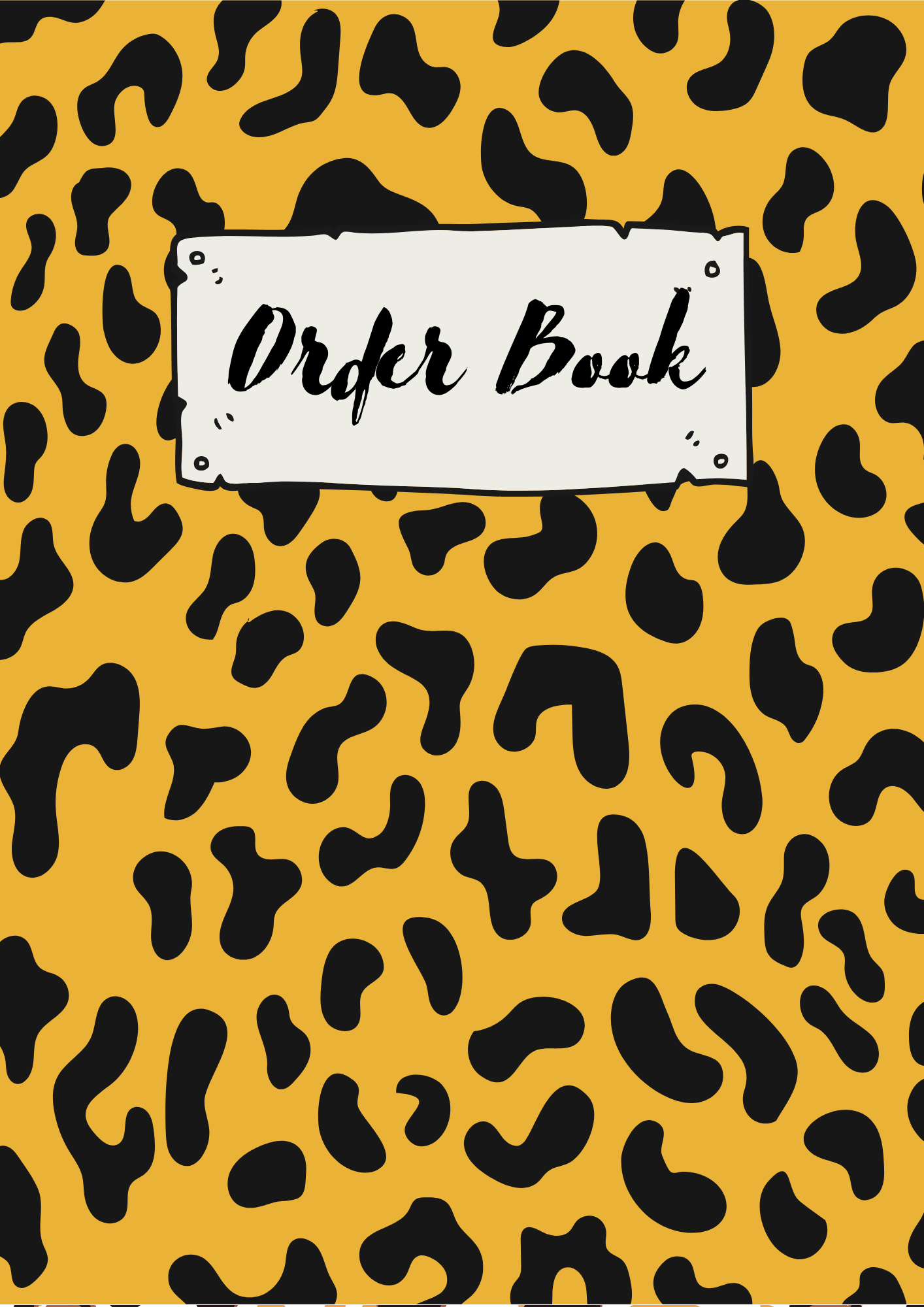 A5 Order Book featuring 23 animal print cover designs, showcasing vibrant and stylish laminated covers.