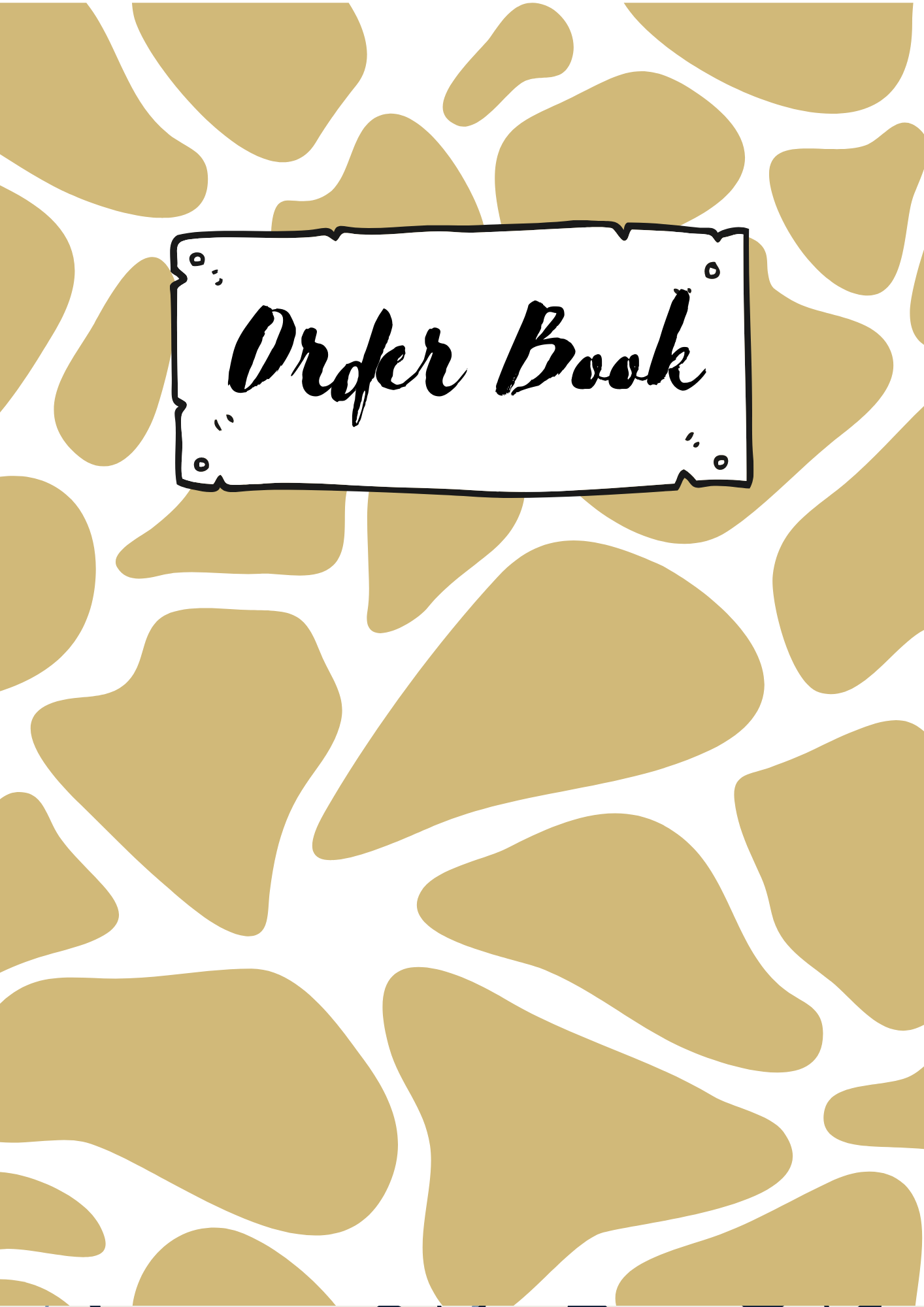 A5 Order Book featuring 23 animal print cover designs, showcasing vibrant and stylish laminated covers.