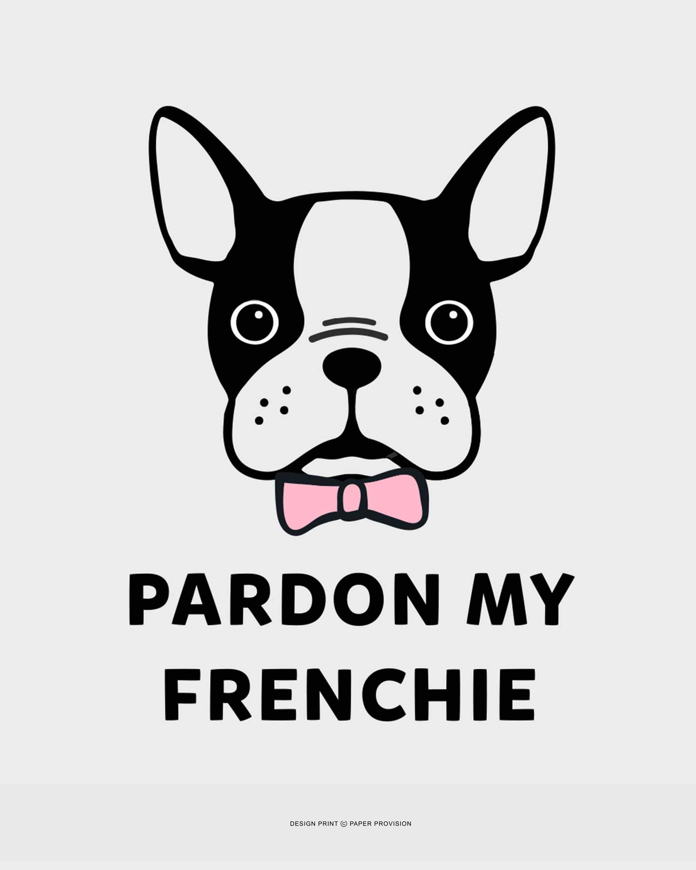 A colorful print of a French Bulldog, perfect for children's room decor, showcasing vibrant colors and intricate details.