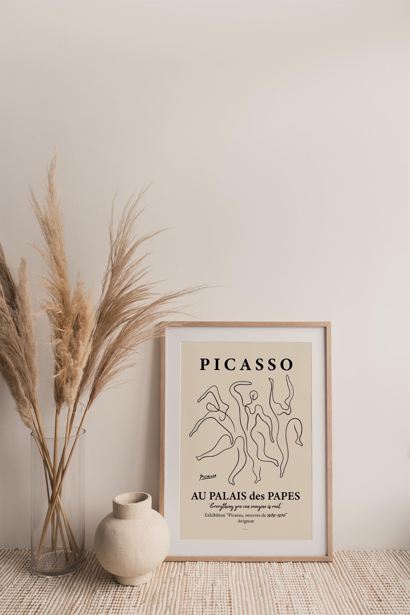 A vibrant print of Picasso's Dancers artwork, showcasing dynamic movement and color, perfect for inspiring creativity.