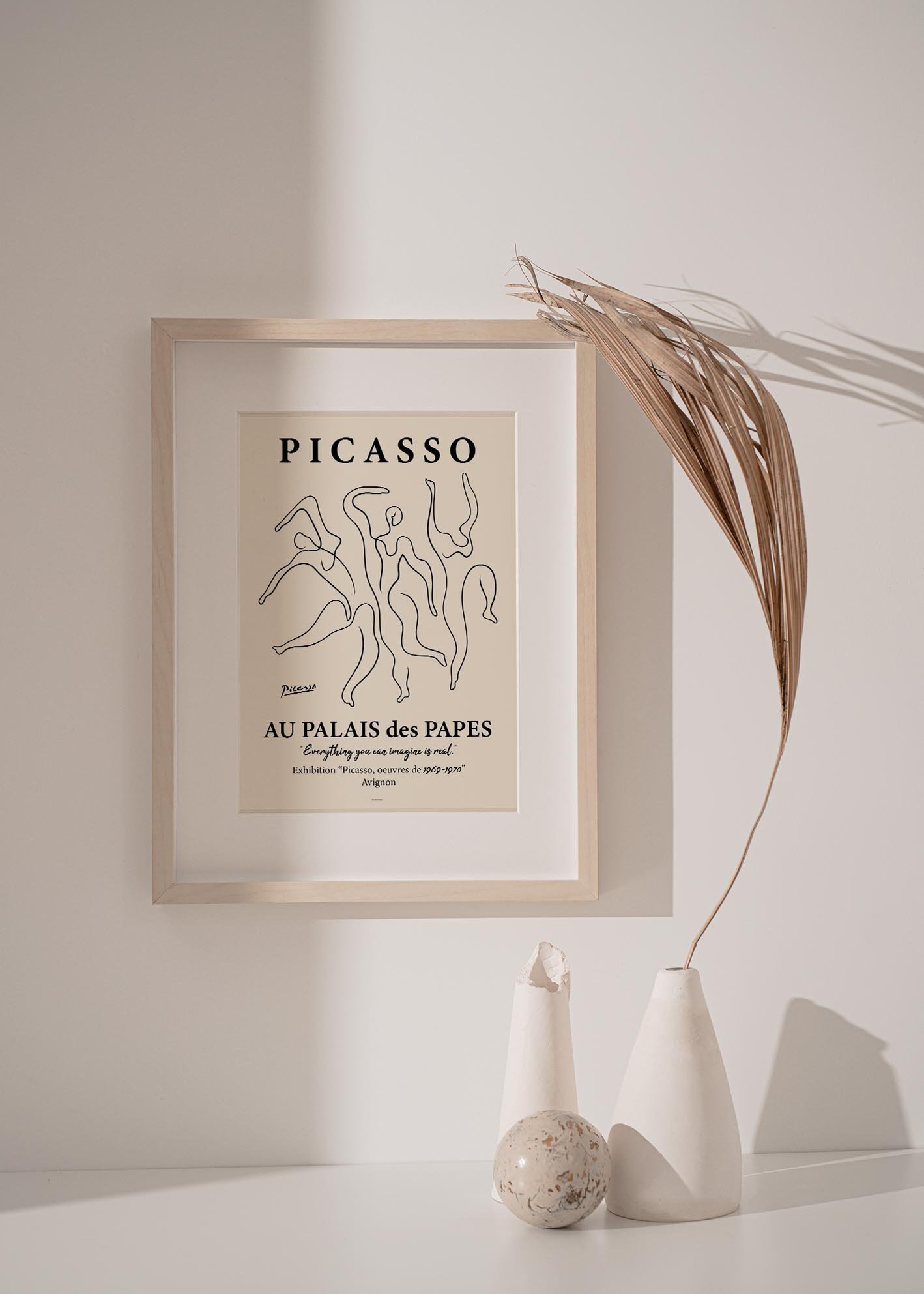 A vibrant print of Picasso's Dancers artwork, showcasing dynamic movement and color, perfect for inspiring creativity.