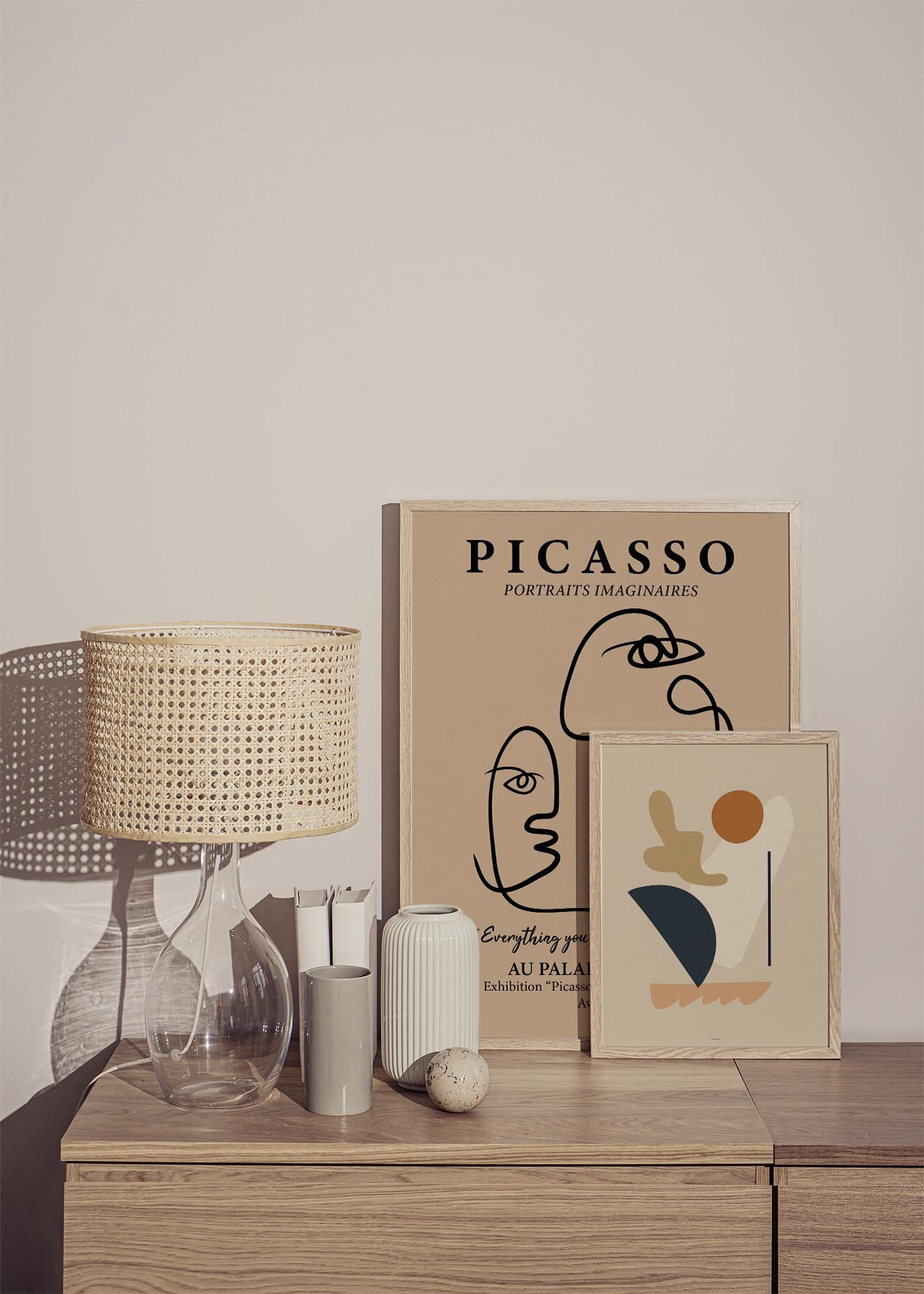 A vibrant Picasso Visages Poster featuring abstract faces in a colorful cubist style, perfect for art lovers and modern decor.