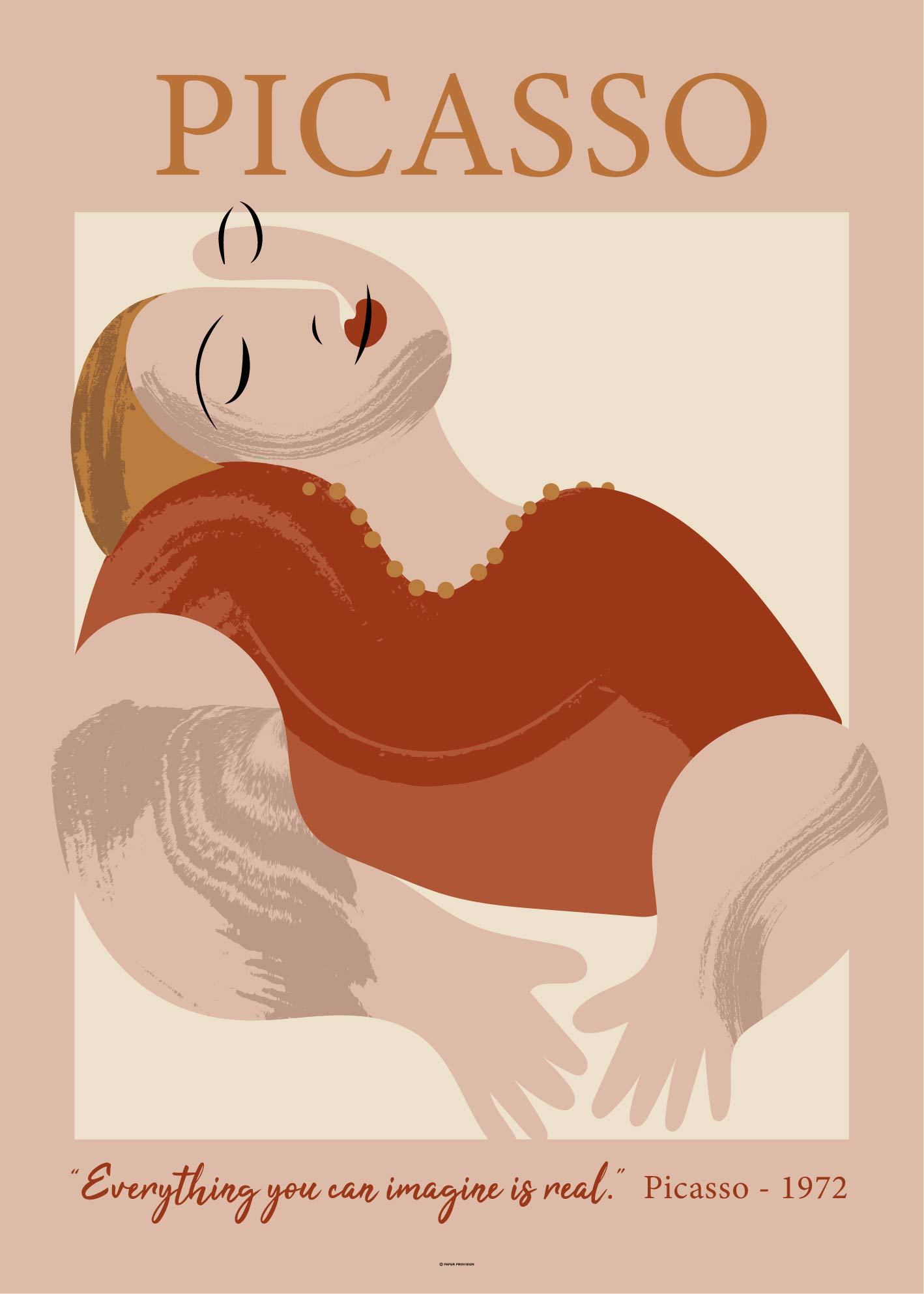 Art print of Picasso's 'Woman Sleeping', showcasing vibrant colors and intricate details.