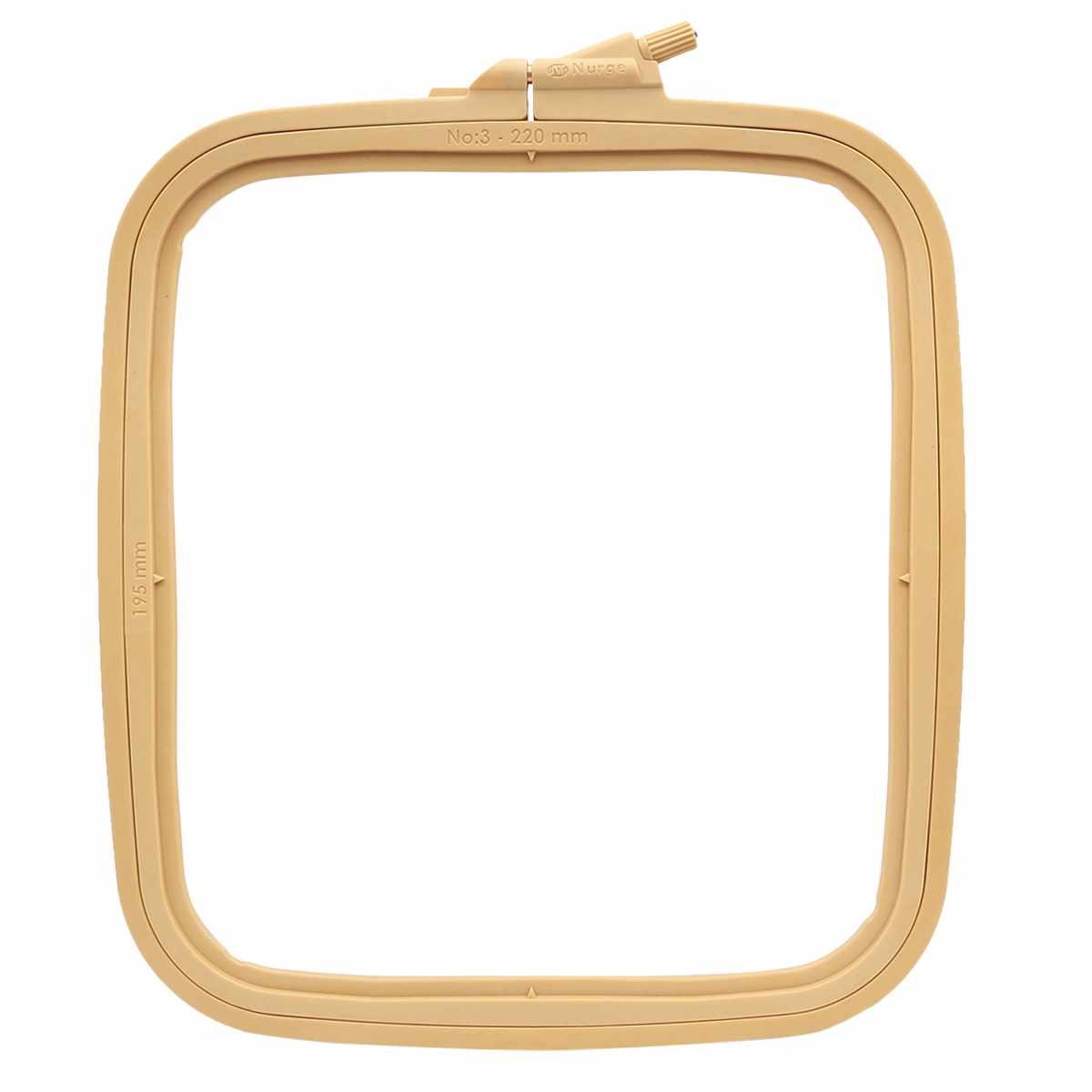 Nurge 170-13 Coffee Brown Plastic Square Hoop, showcasing its durable ABS plastic material and unique notch and groove design.