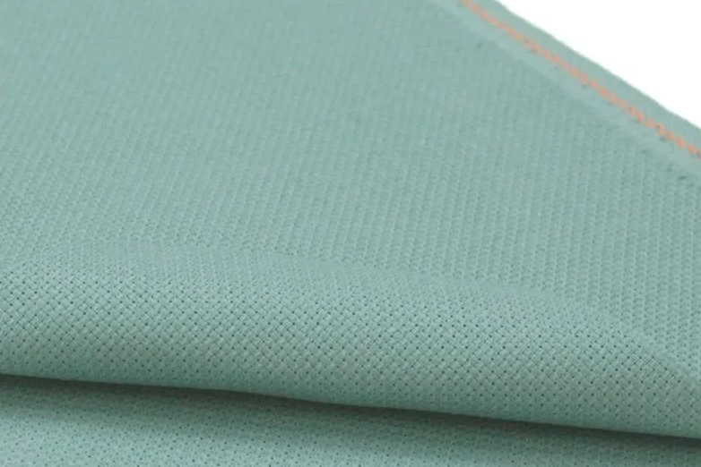 Precut Zweigart Aida 3251/594 Misty Blue fabric, 16 count, 100% cotton, dimensions 48x53 cm, perfect for embroidery projects.