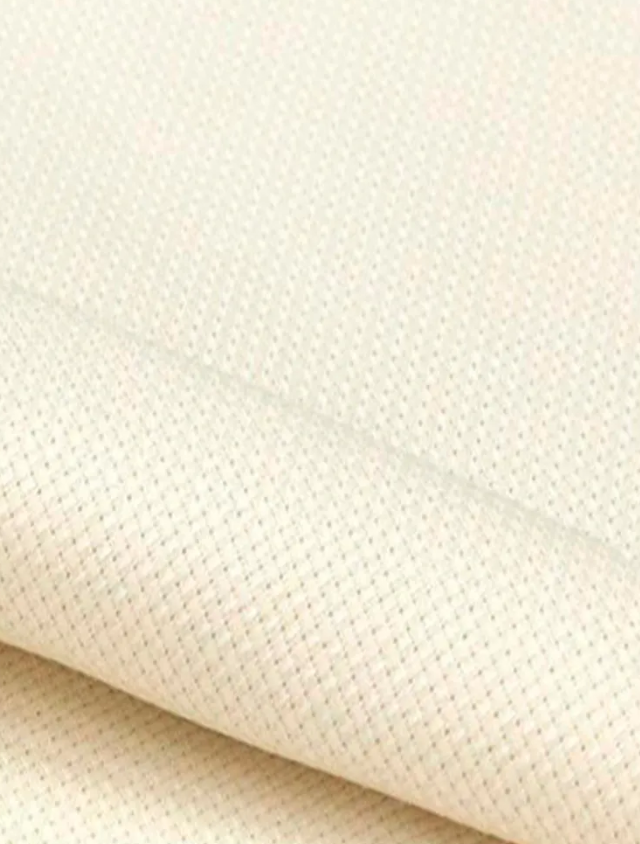 Precut Zweigart Stern-Aida 3706/264 Ivory canvas, 14 count, 100% cotton, dimensions 48x53 cm, ideal for embroidery projects.