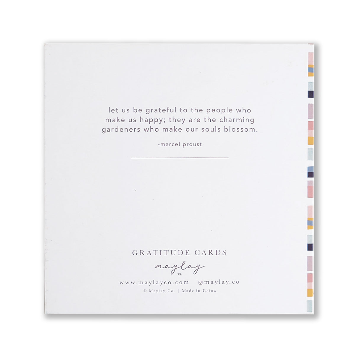 A set of Rainbow Stripes Gratitude Greeting Cards featuring gold foil stamping and rustic kraft envelopes, perfect for expressing appreciation.